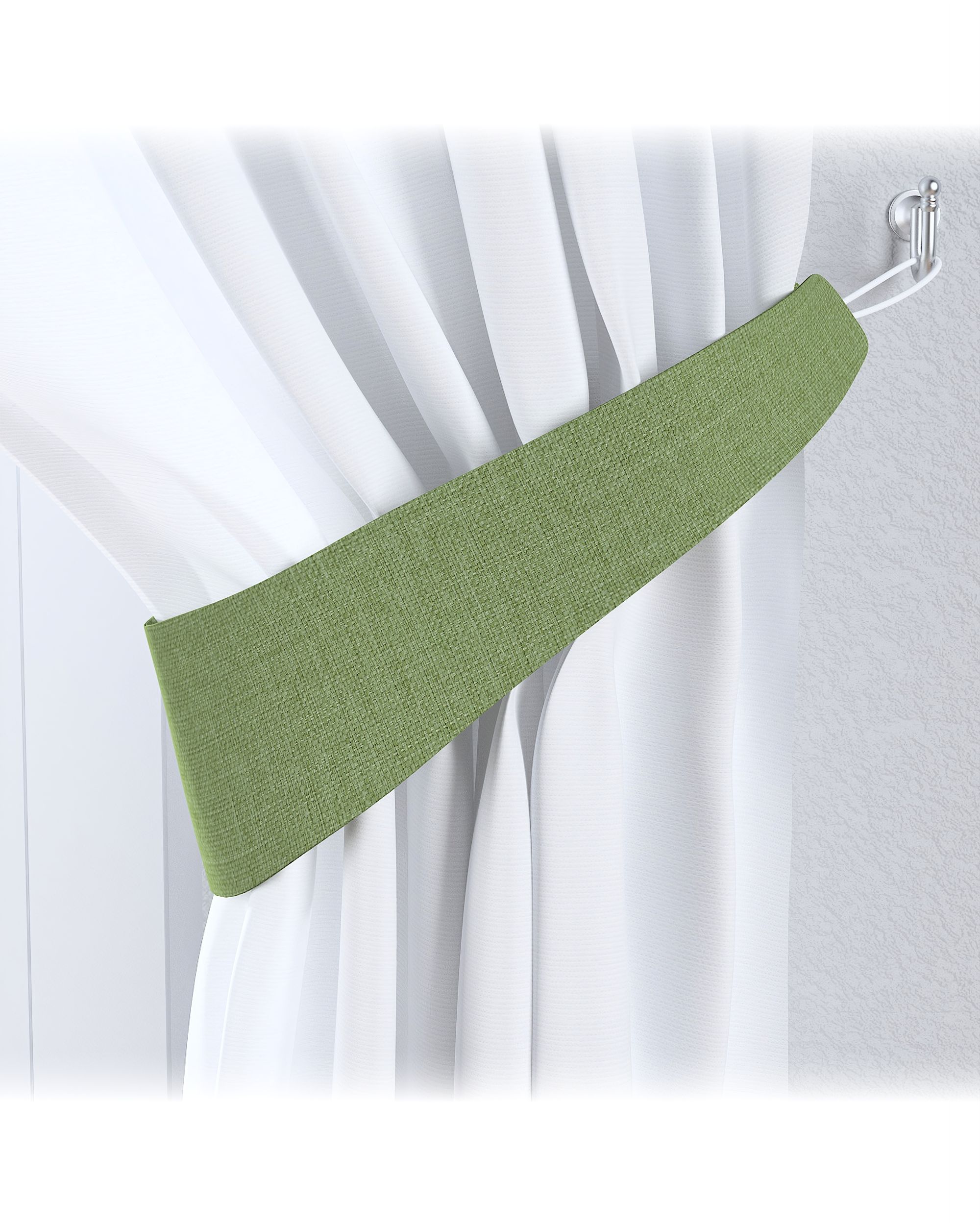 Victoria tieback colour green fabric structured, blackout