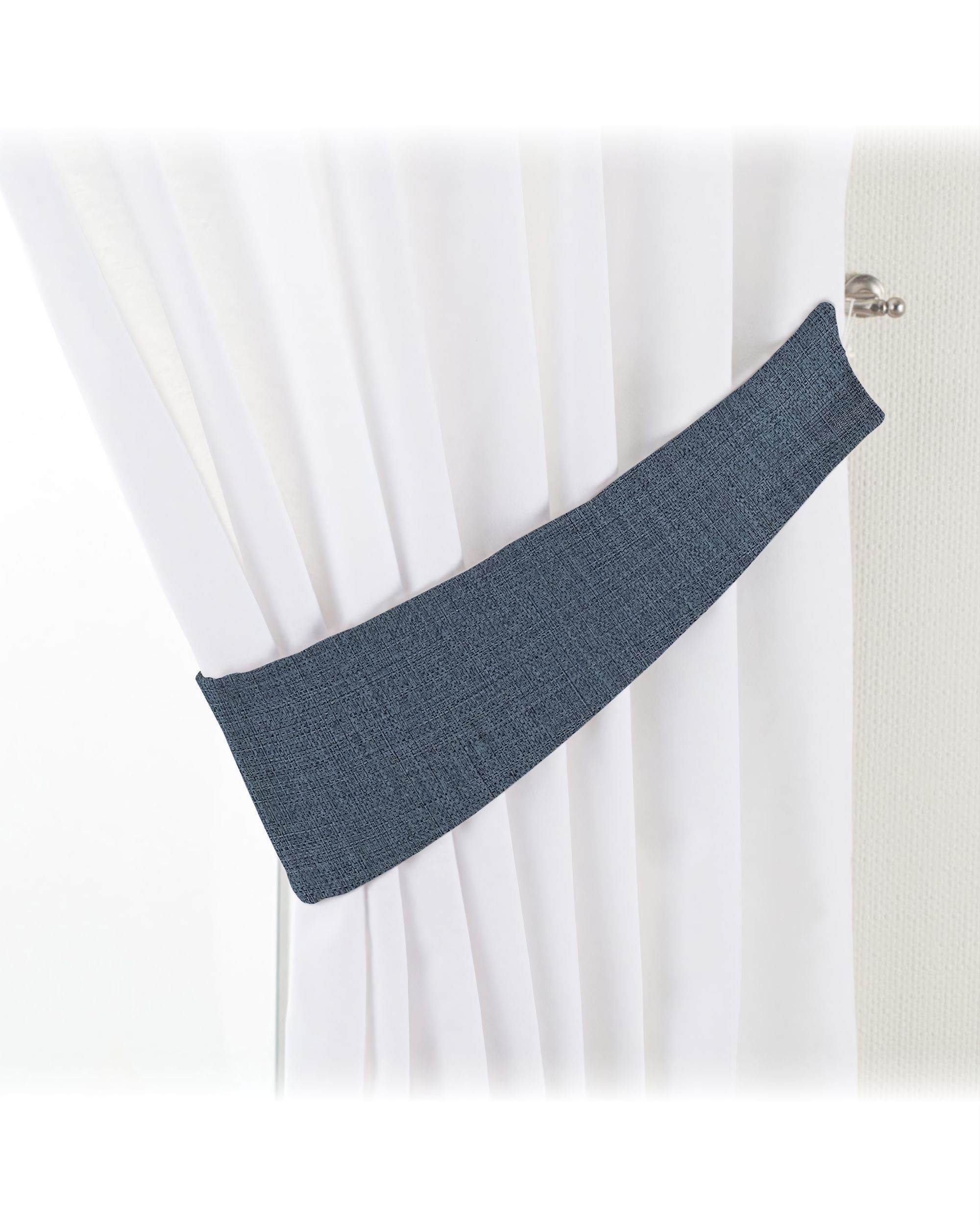 Victoria tieback colour blue fabric structured, blackout