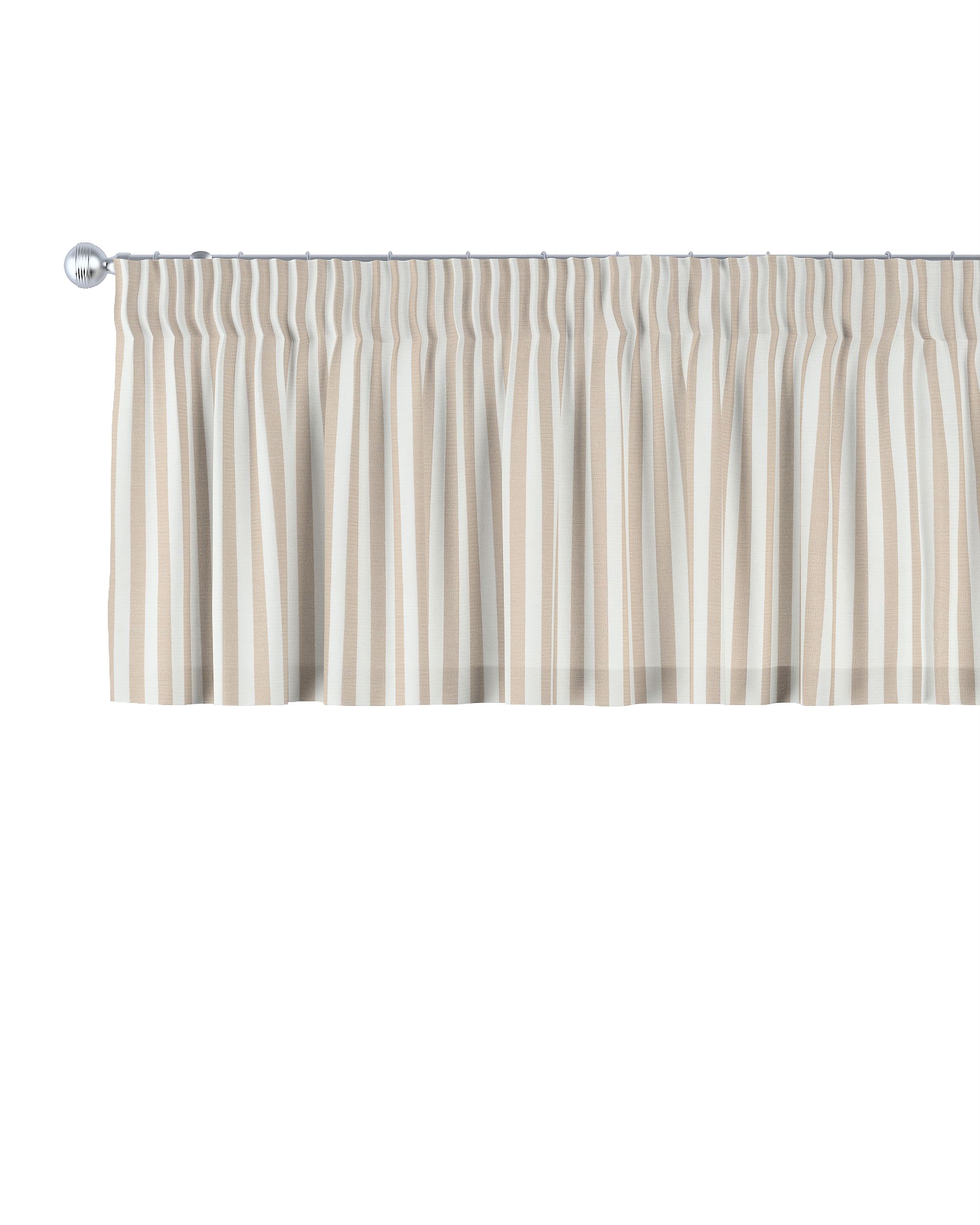 Pencil pleat pelmet colour beige fabric patterned