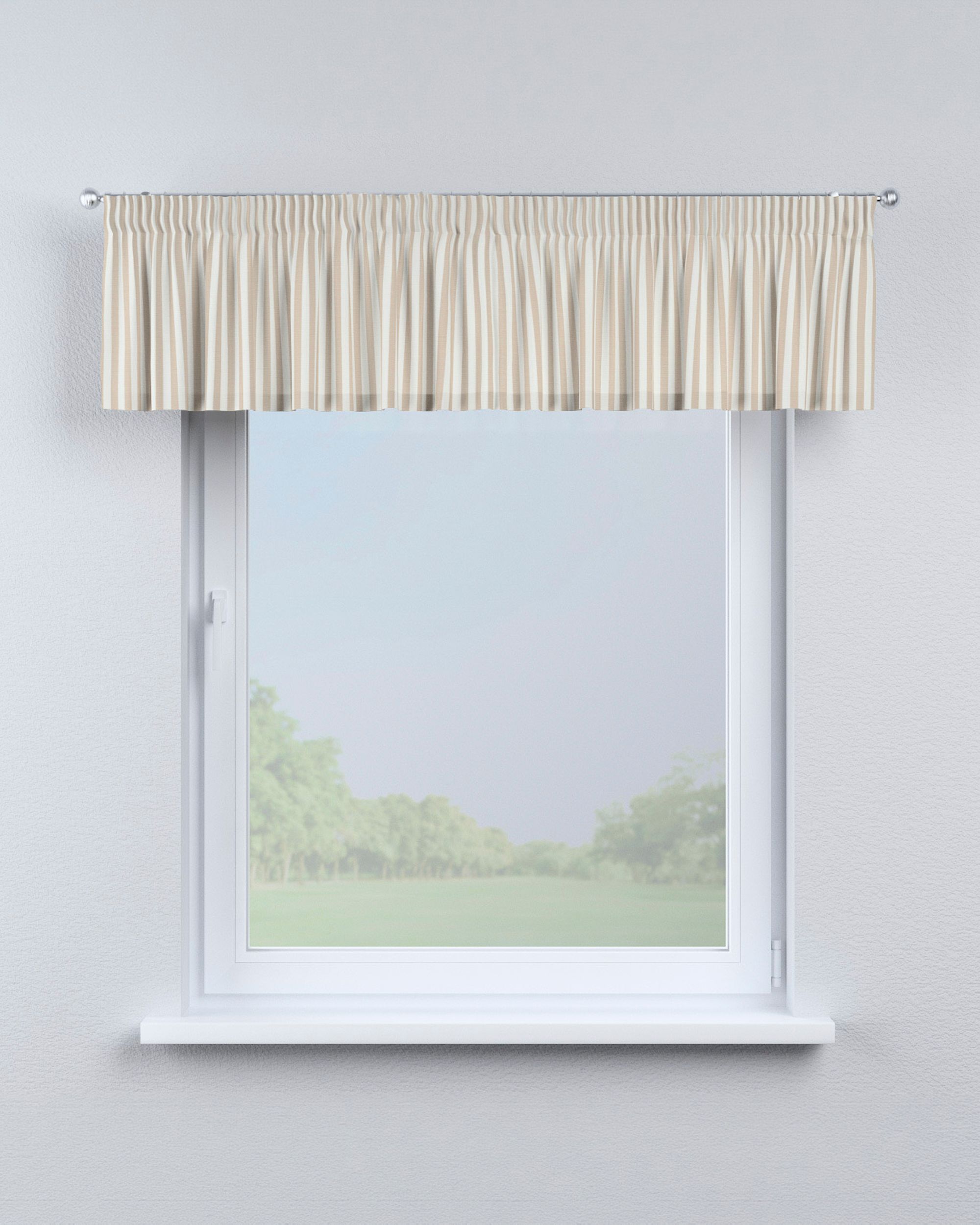 Pencil pleat pelmet colour beige fabric patterned (hover)