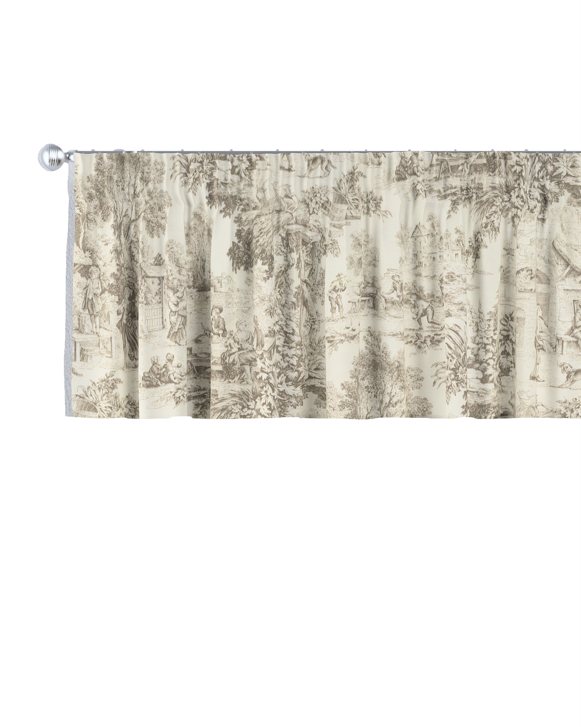 Pencil pleat pelmet colour brown fabric patterned