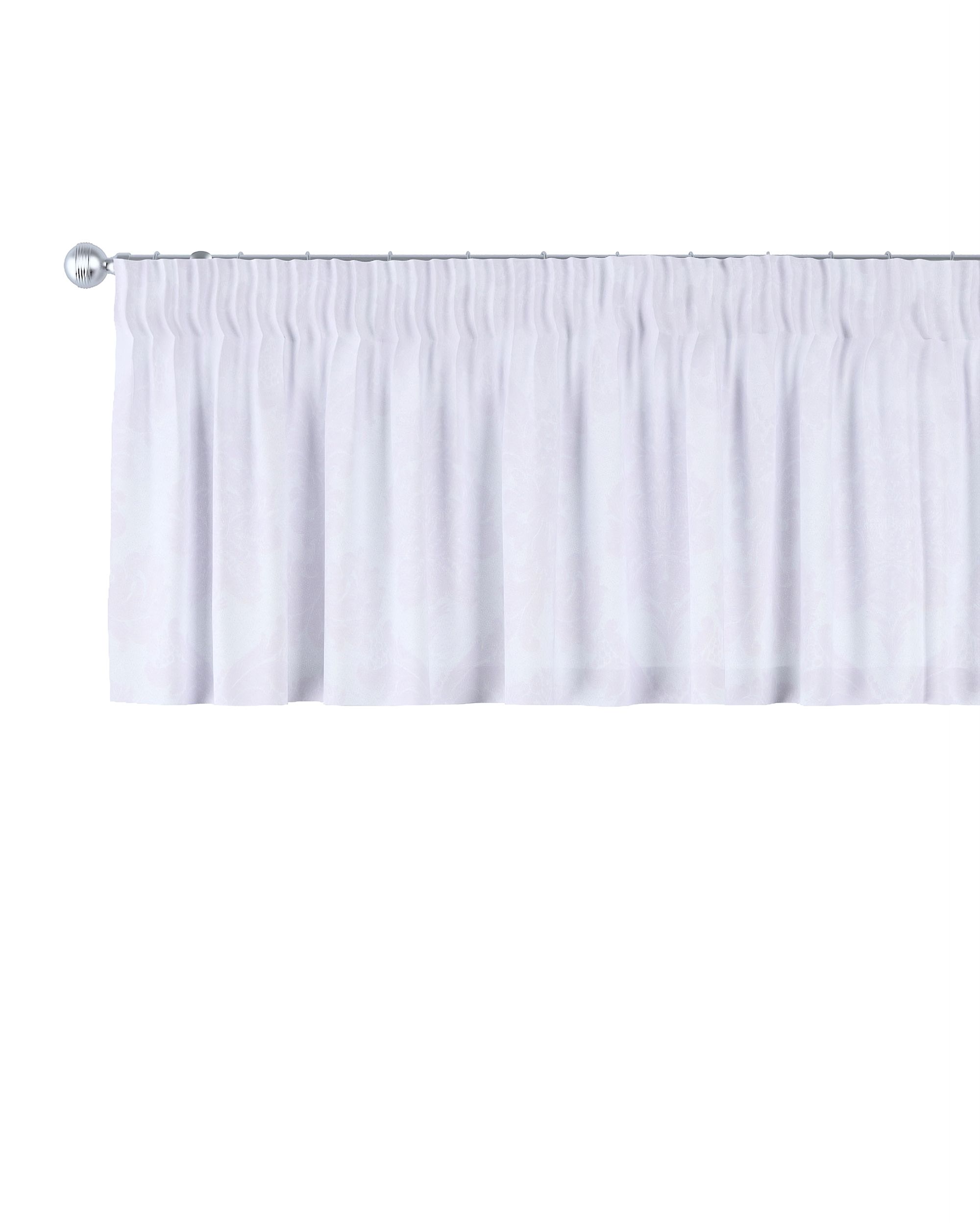Pencil pleat pelmet colour white fabric gloss, structured, patterned