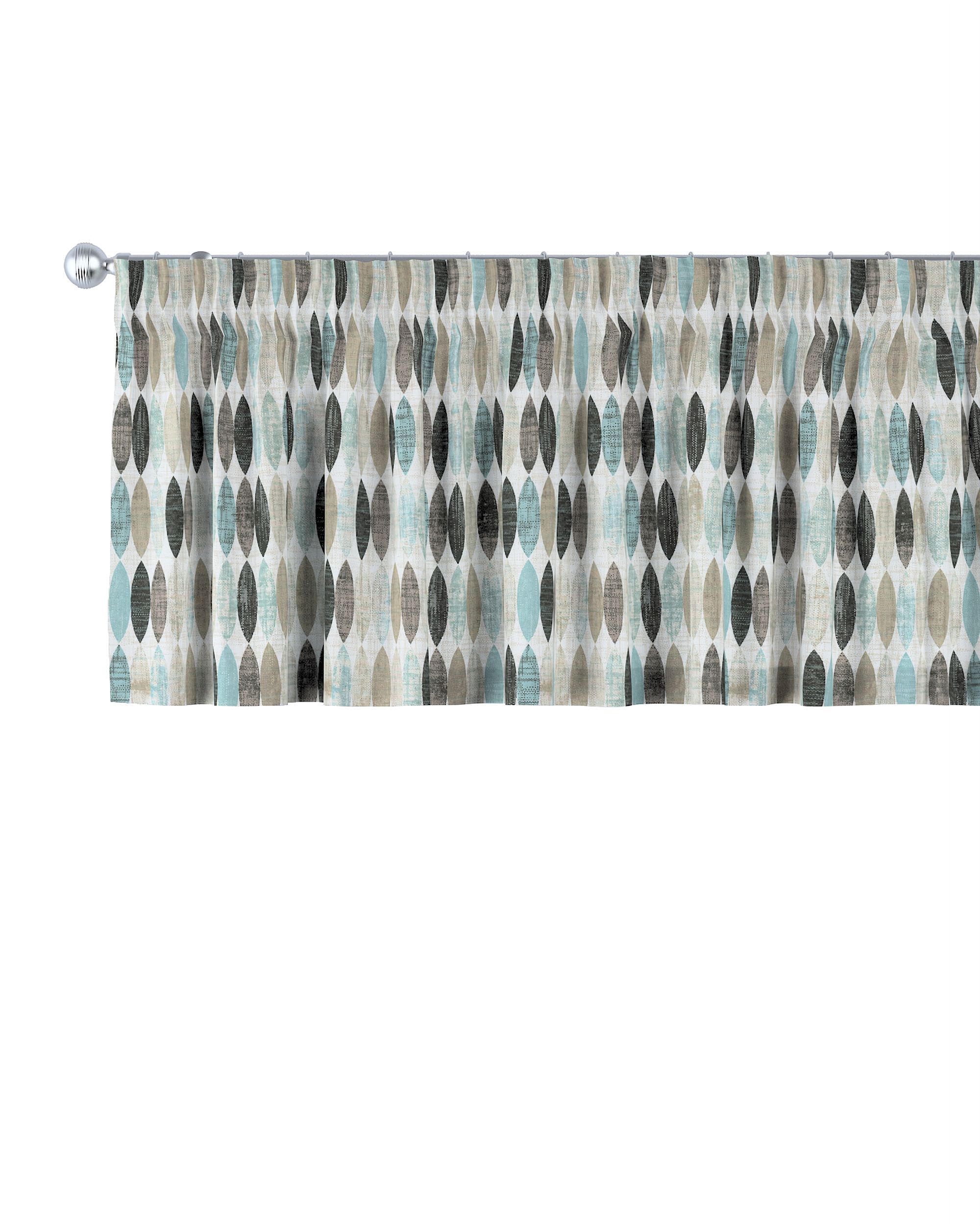 Pencil pleat pelmet colour beige fabric patterned