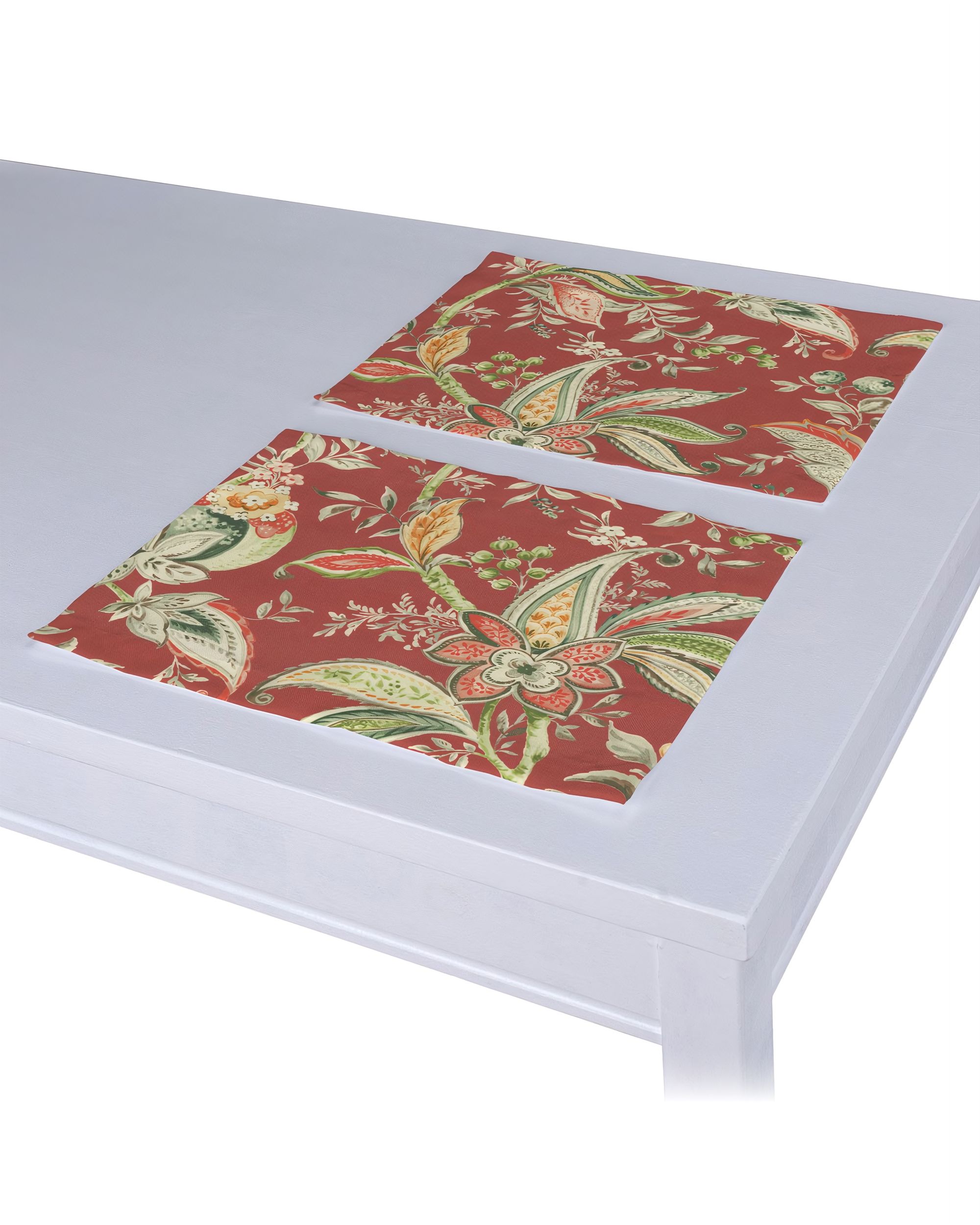 Placemat (set of 2) colour red fabric patterned