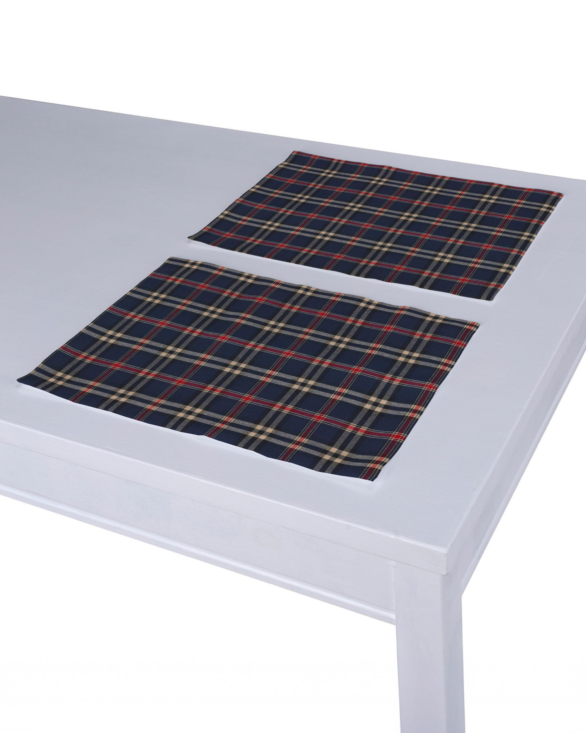 Placemat (set of 2) colour navy blue fabric patterned