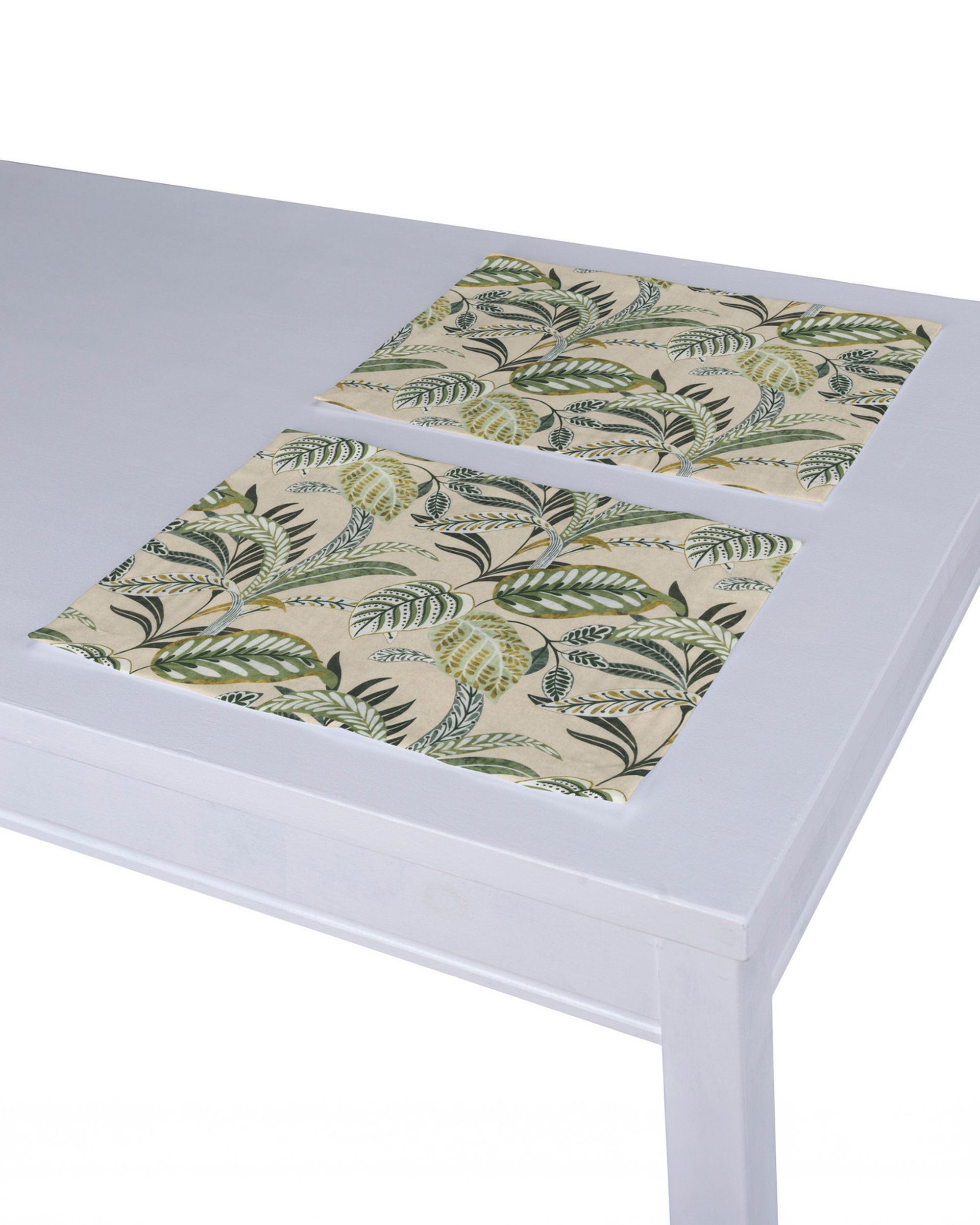 Placemat (set of 2) colour green fabric patterned