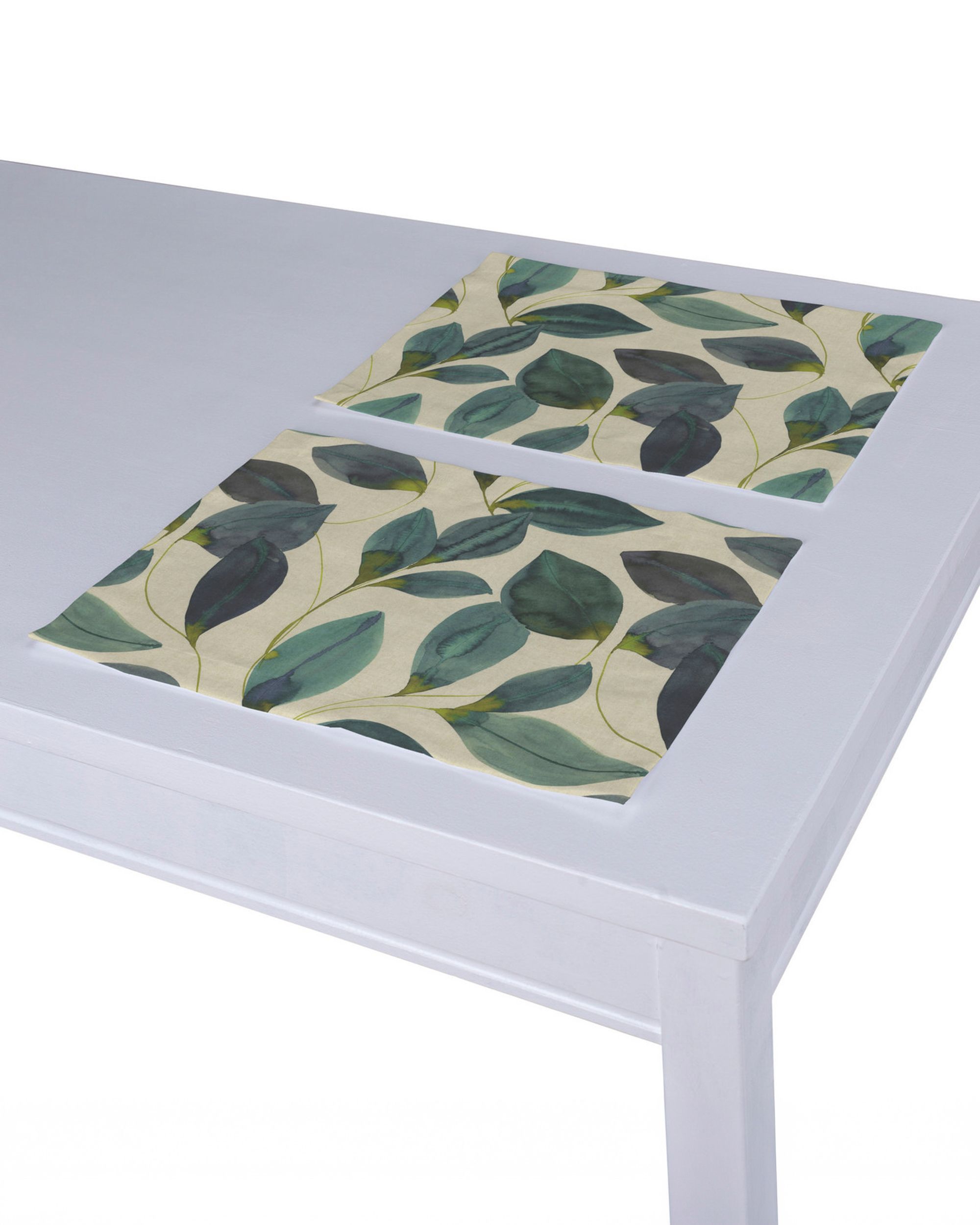Placemat (set of 2) colour green fabric patterned