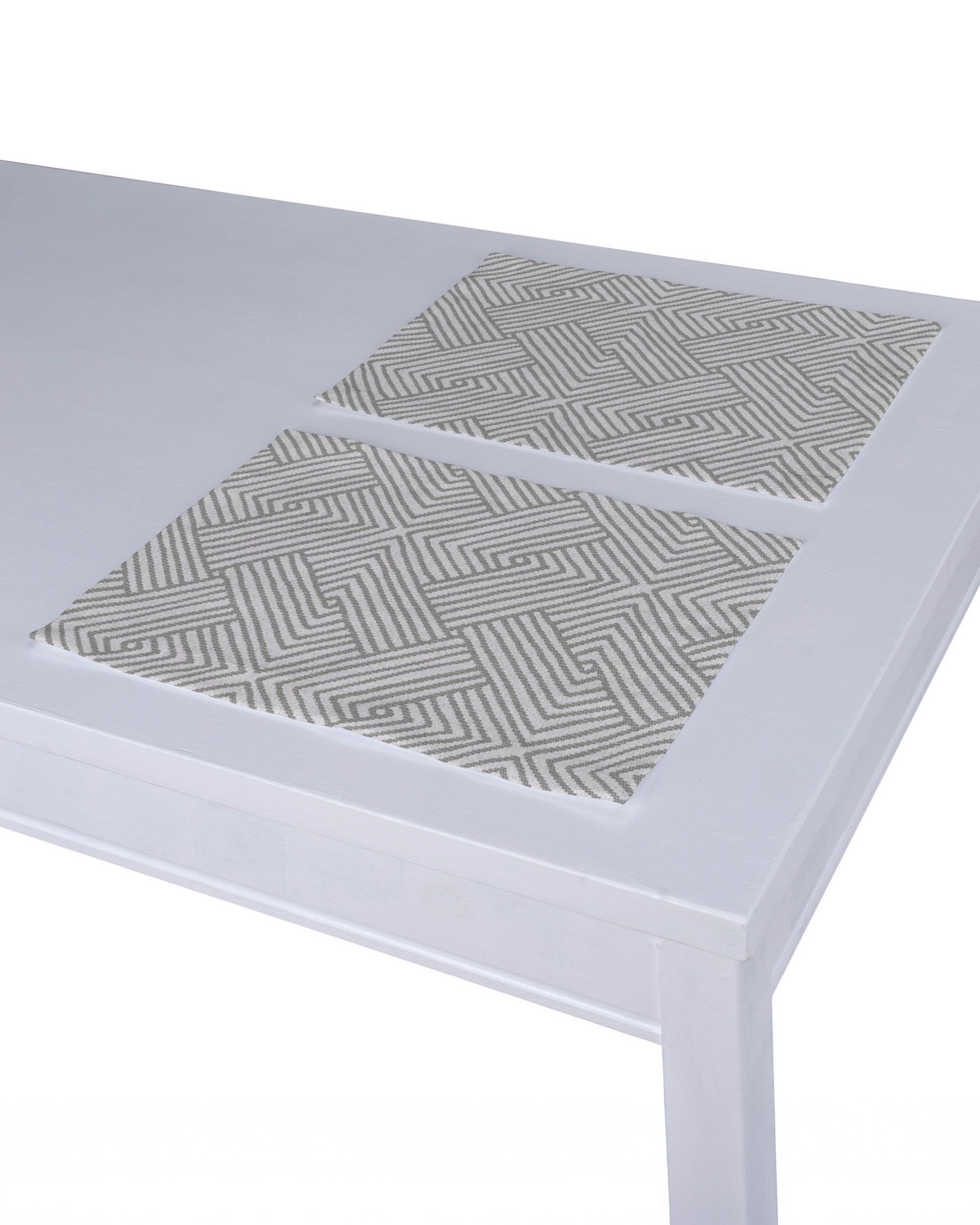 Placemat (set of 2) colour silver fabric structured, patterned