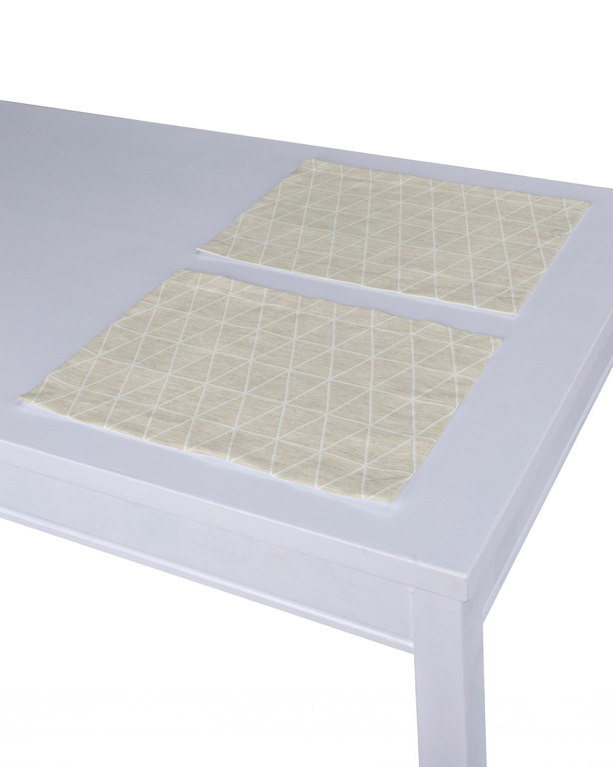 Placemat (set of 2) colour beige fabric structured, patterned