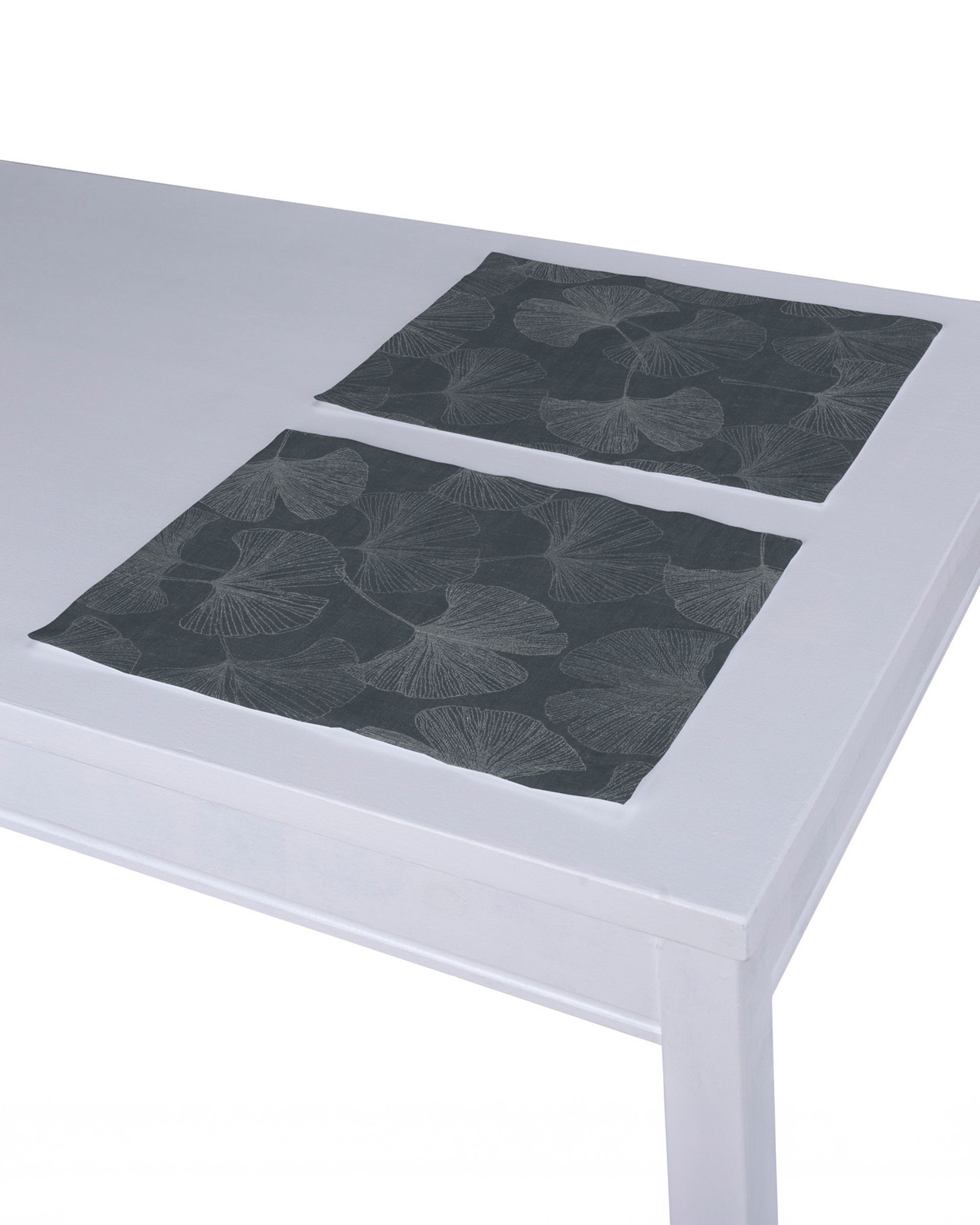 Placemat (set of 2) colour grey fabric gloss, patterned