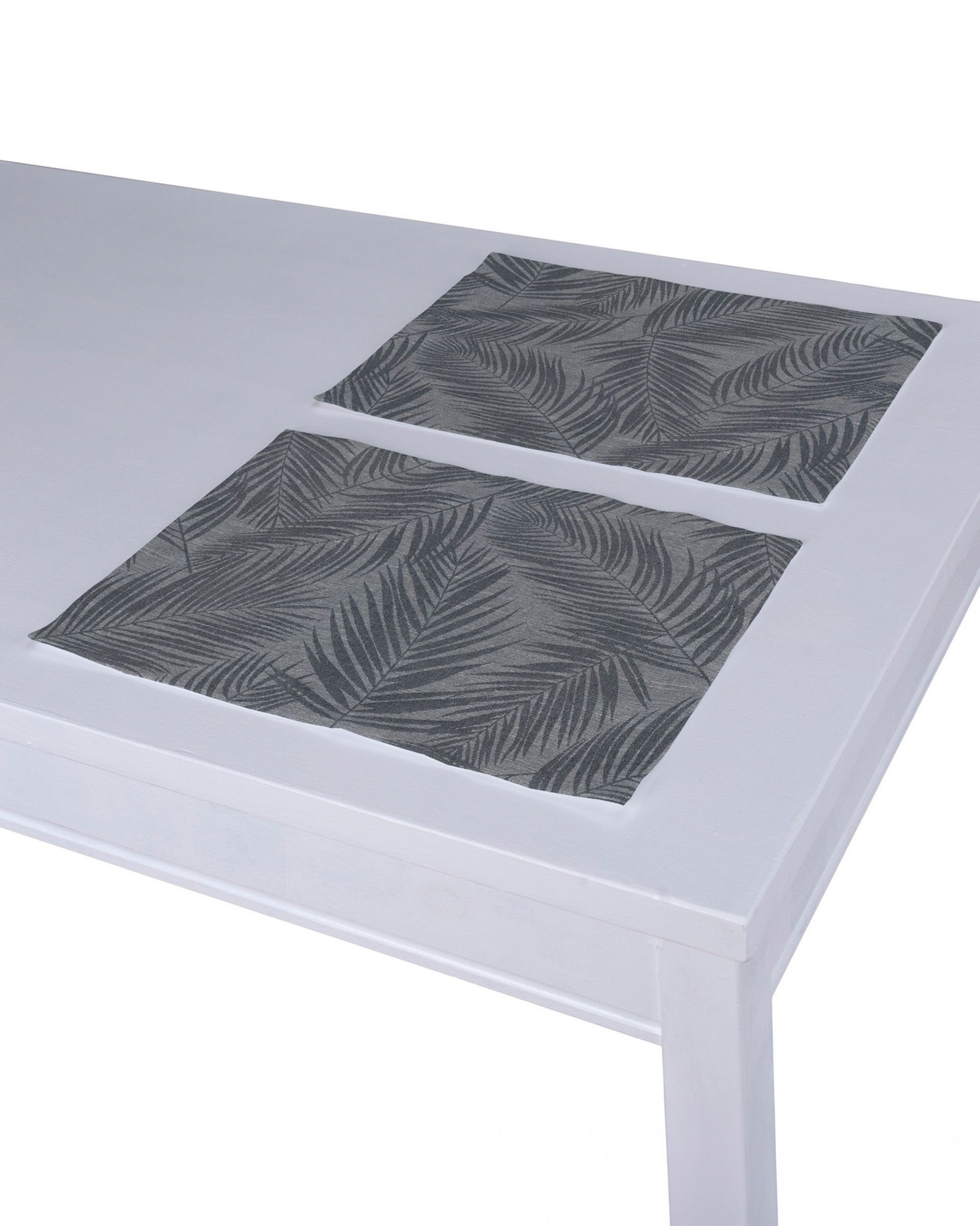 Placemat (set of 2) colour grey fabric gloss, patterned