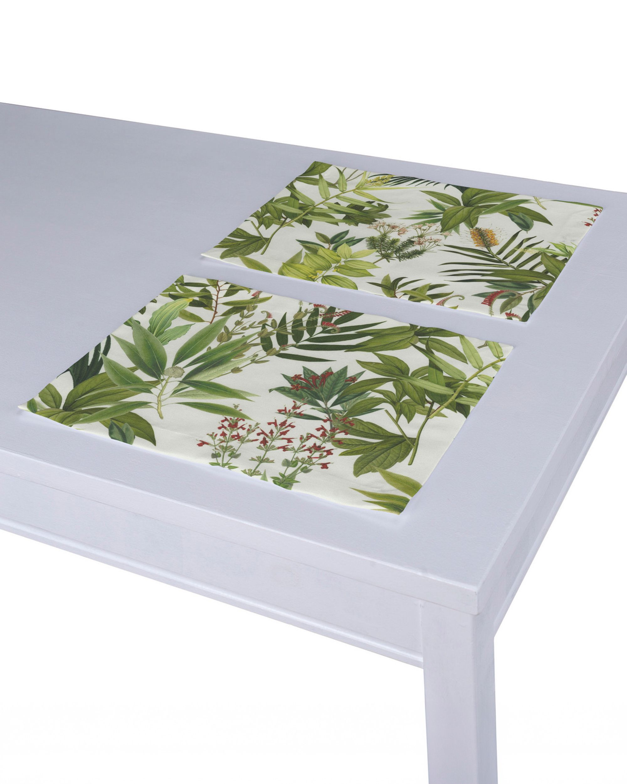 Placemat (set of 2) colour green fabric patterned