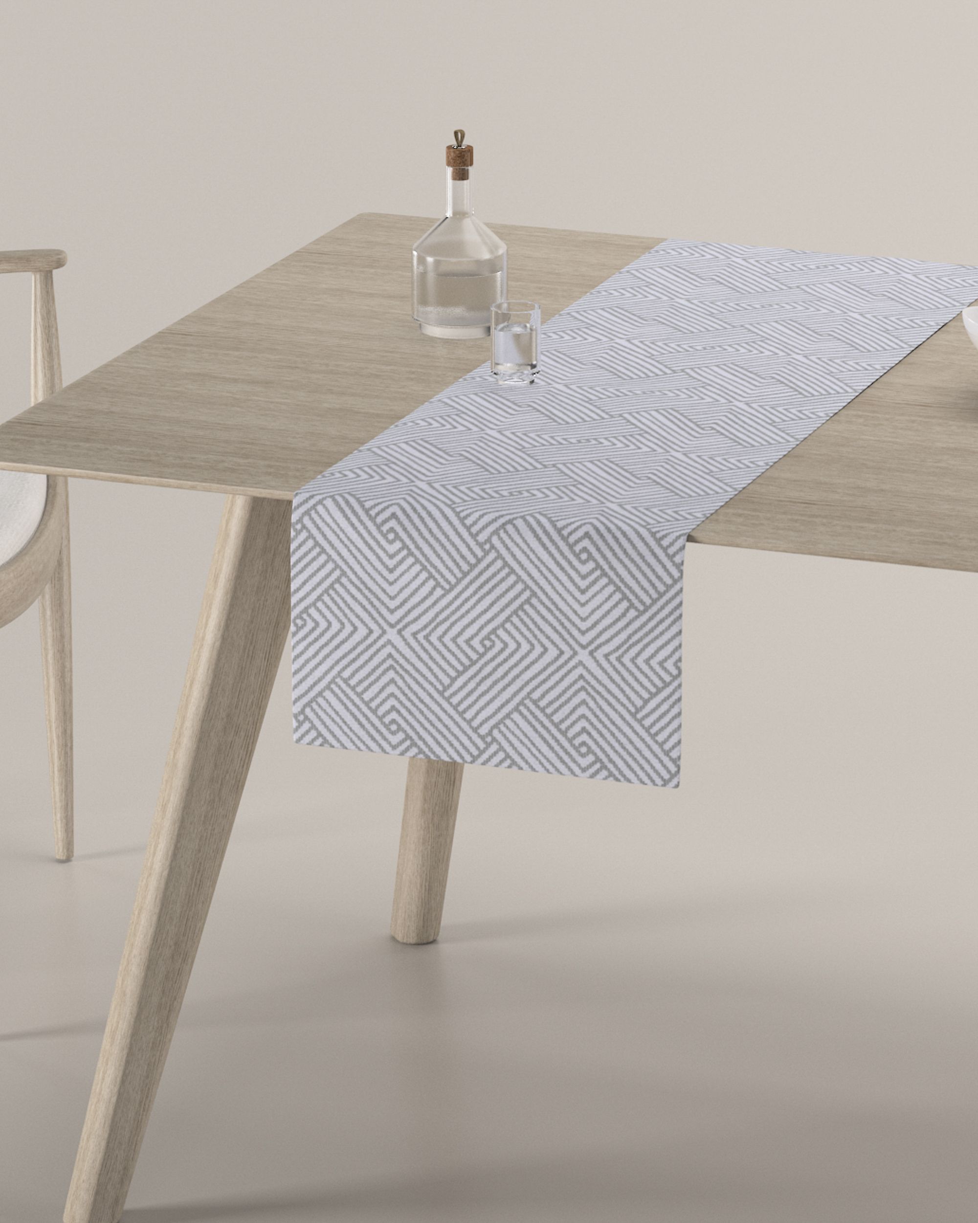 Table runner colour silver fabric structured, patterned (hover)