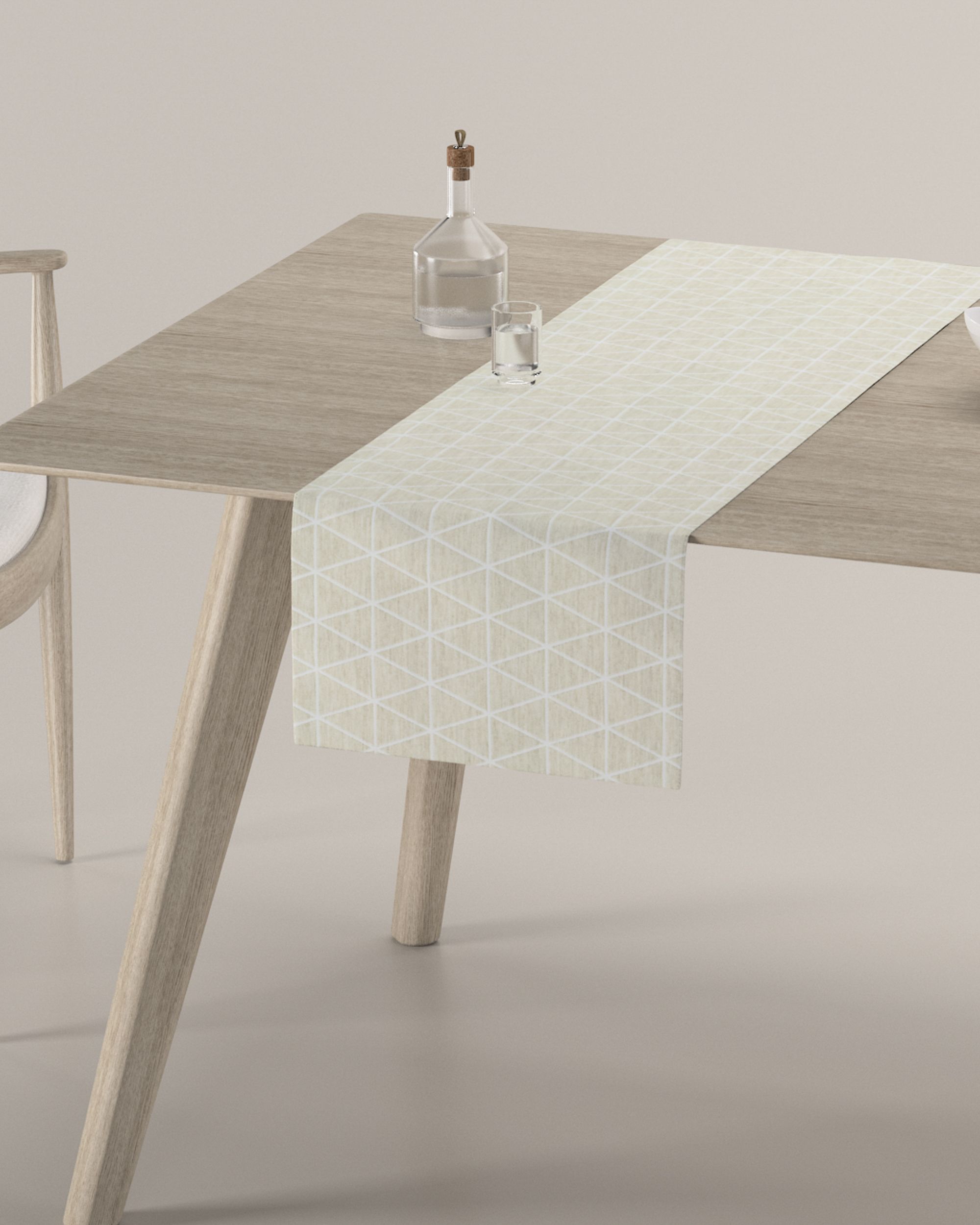 Table runner colour beige fabric structured, patterned (hover)