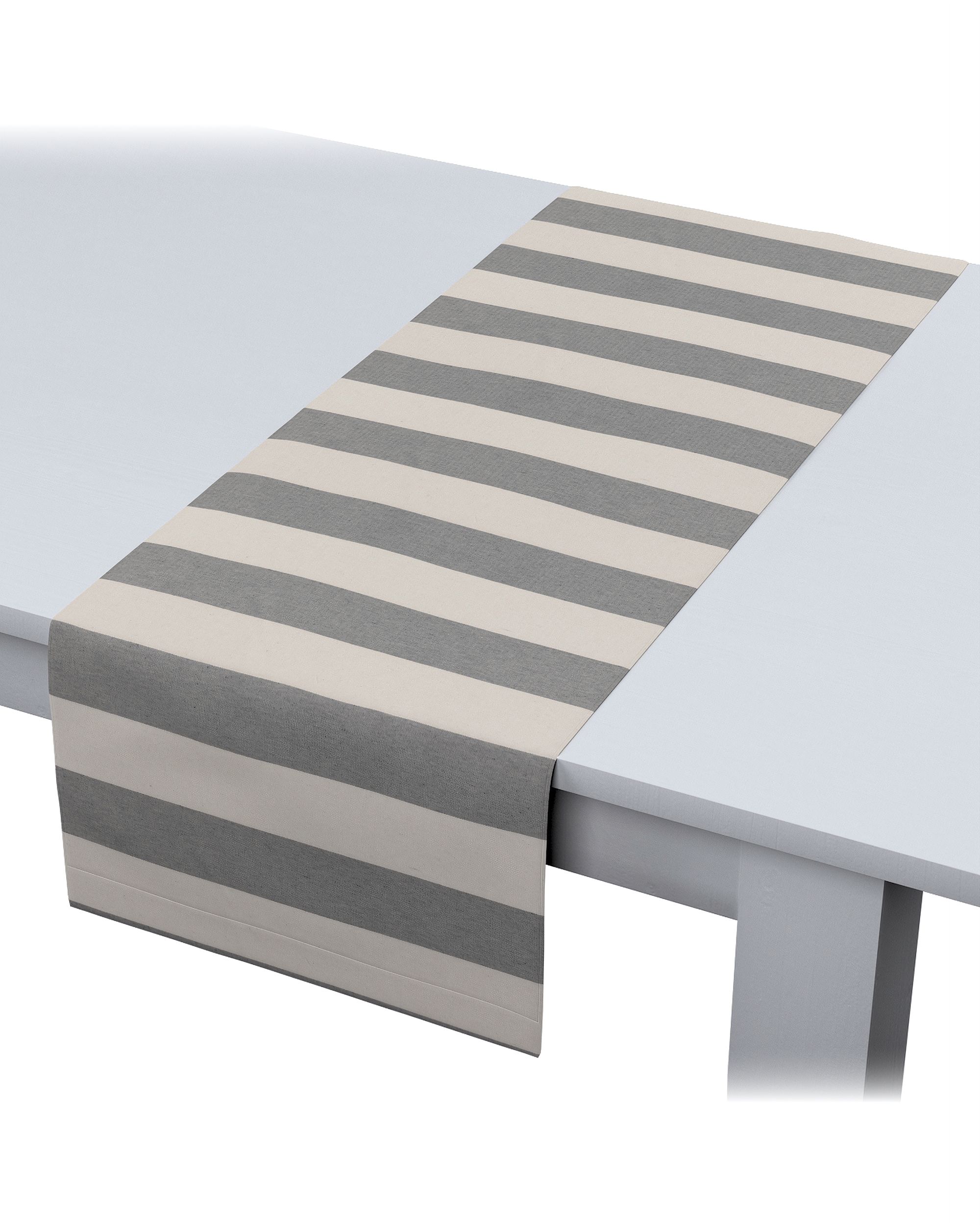 Table runner colour grey fabric patterned (hover)