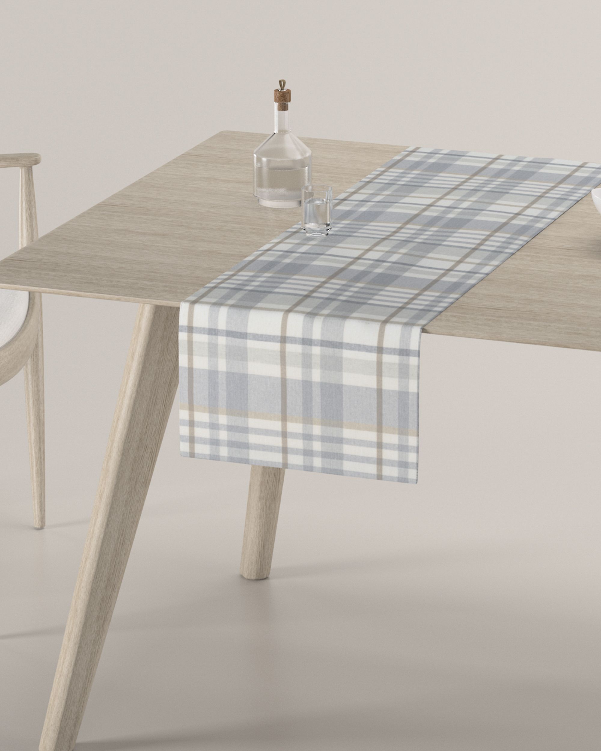 Table runner colour grey fabric patterned (hover)
