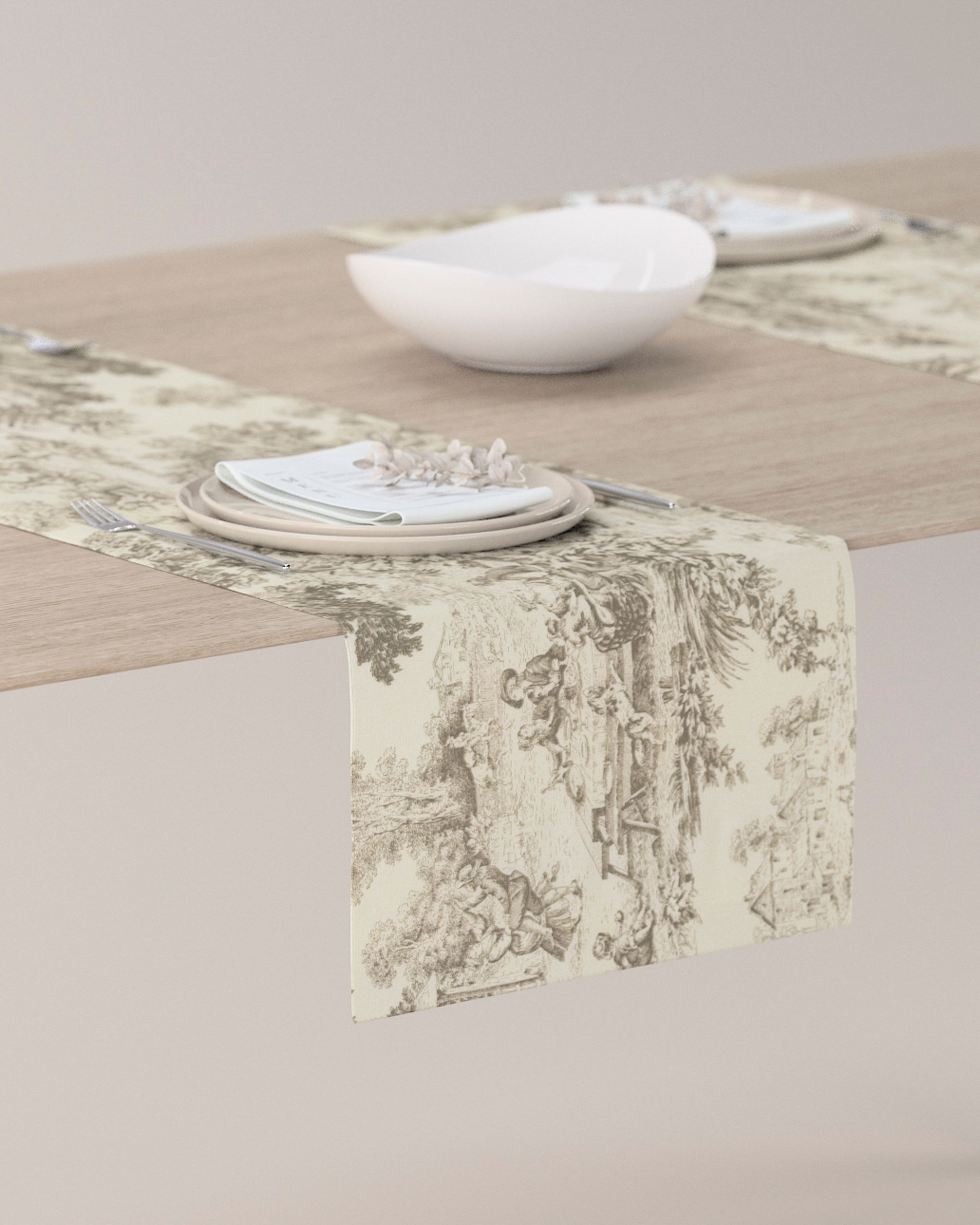 Table runner colour brown fabric patterned