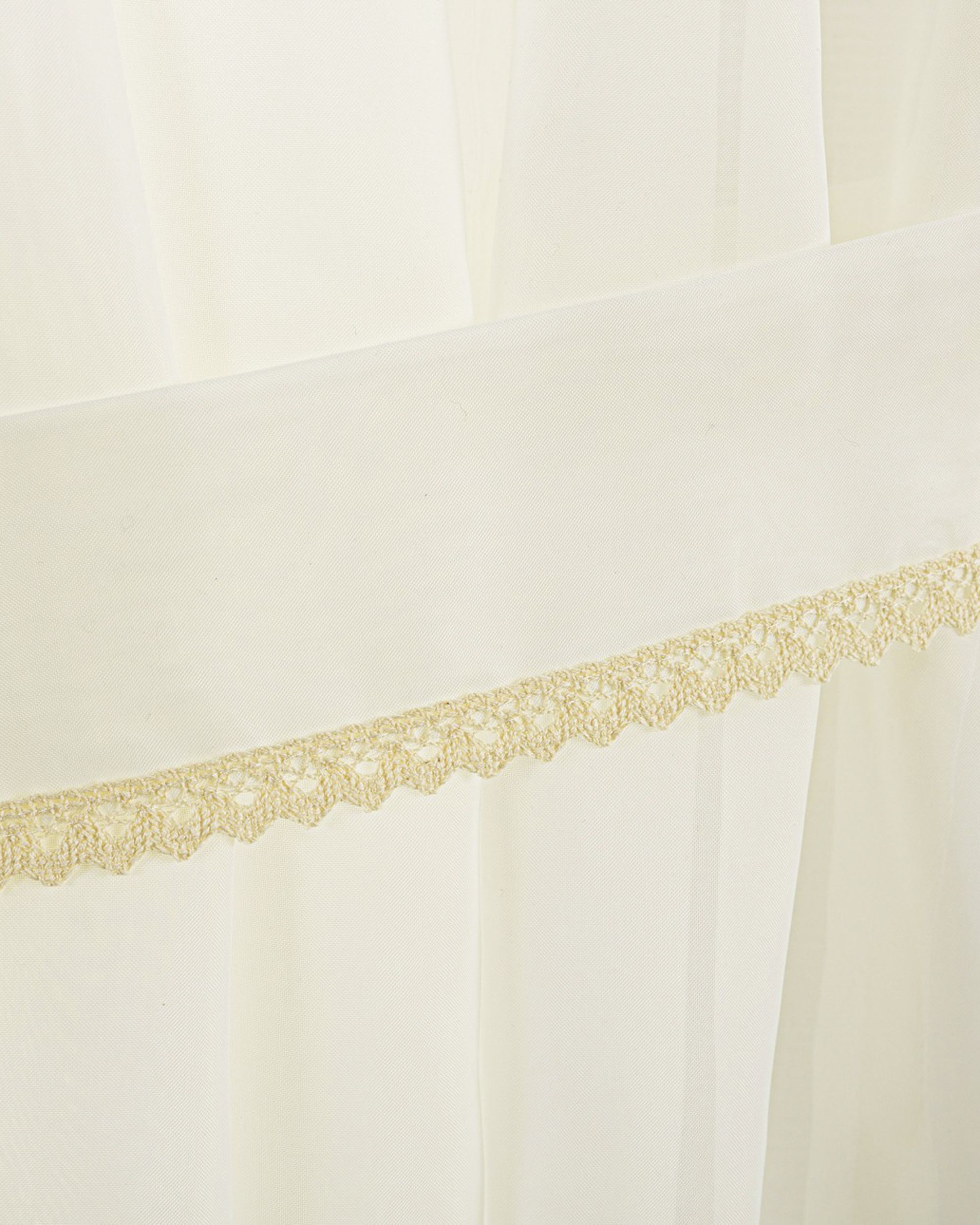 Lily ecru voile curtains - Set of 2 colour cream fabric semi-sheer, gloss
