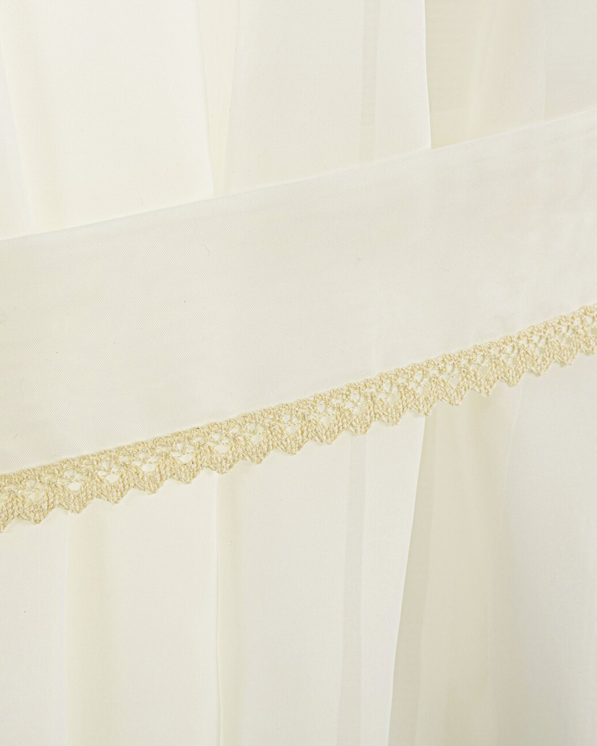 Lily ecru voile curtains - Set of 2 colour cream fabric semi-sheer, gloss