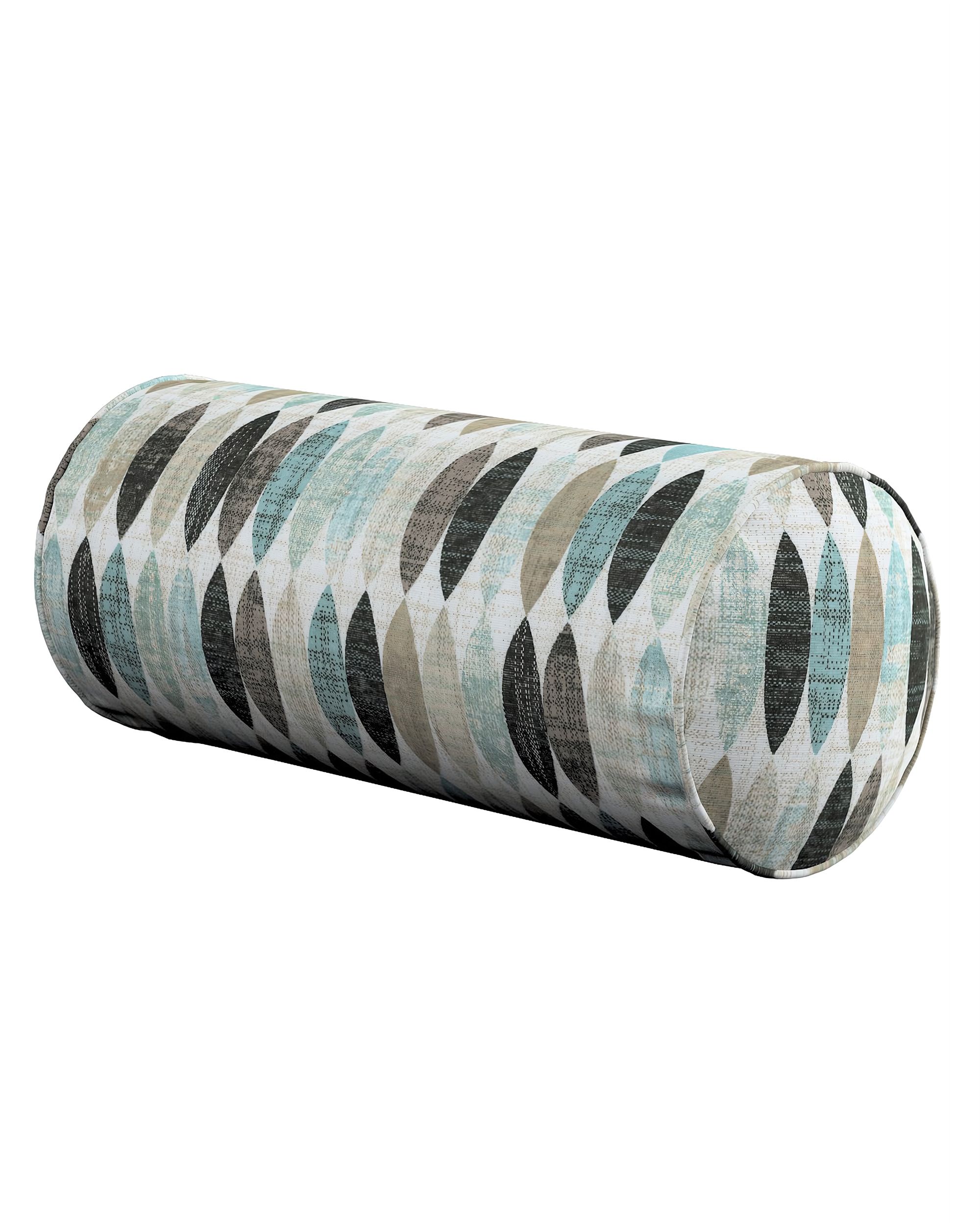 Simple bolster pillow colour beige fabric patterned