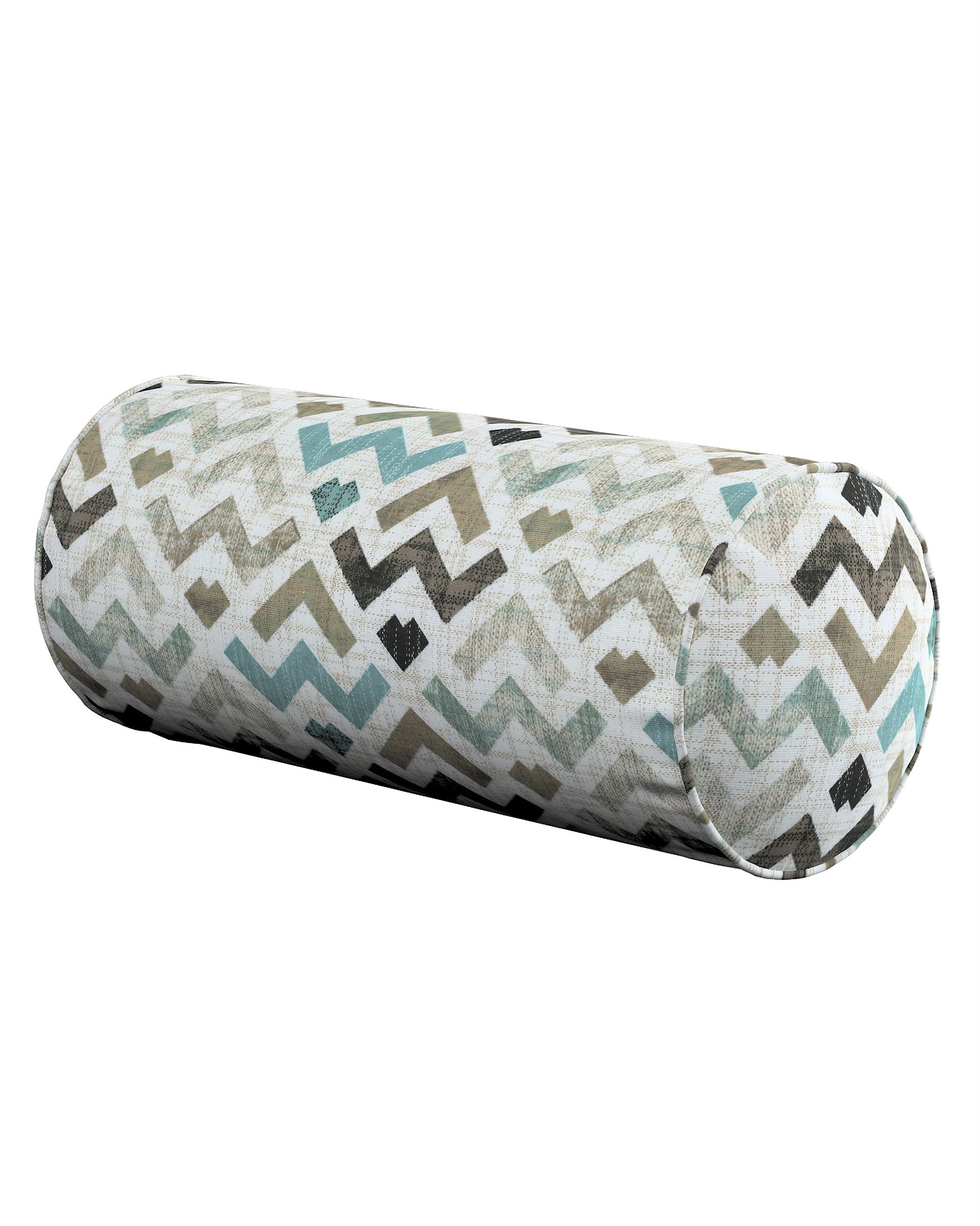Simple bolster pillow colour brown fabric patterned