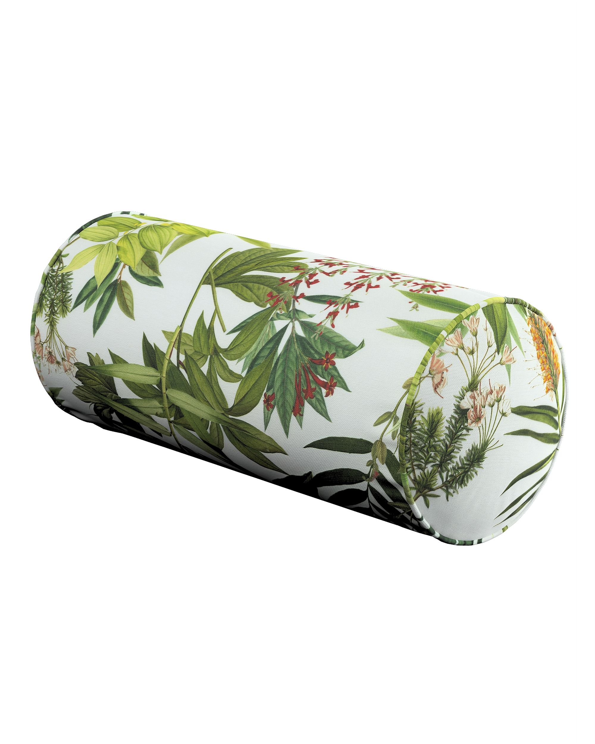 Simple bolster pillow colour green fabric patterned