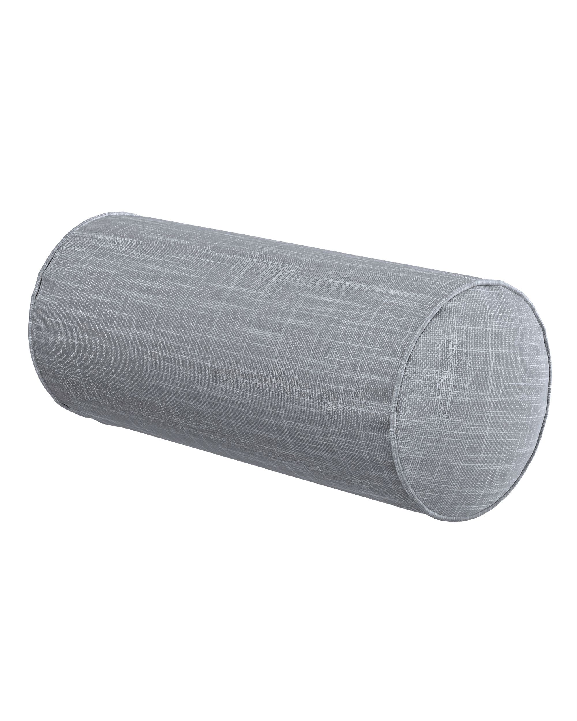 Simple bolster pillow colour grey fabric structured