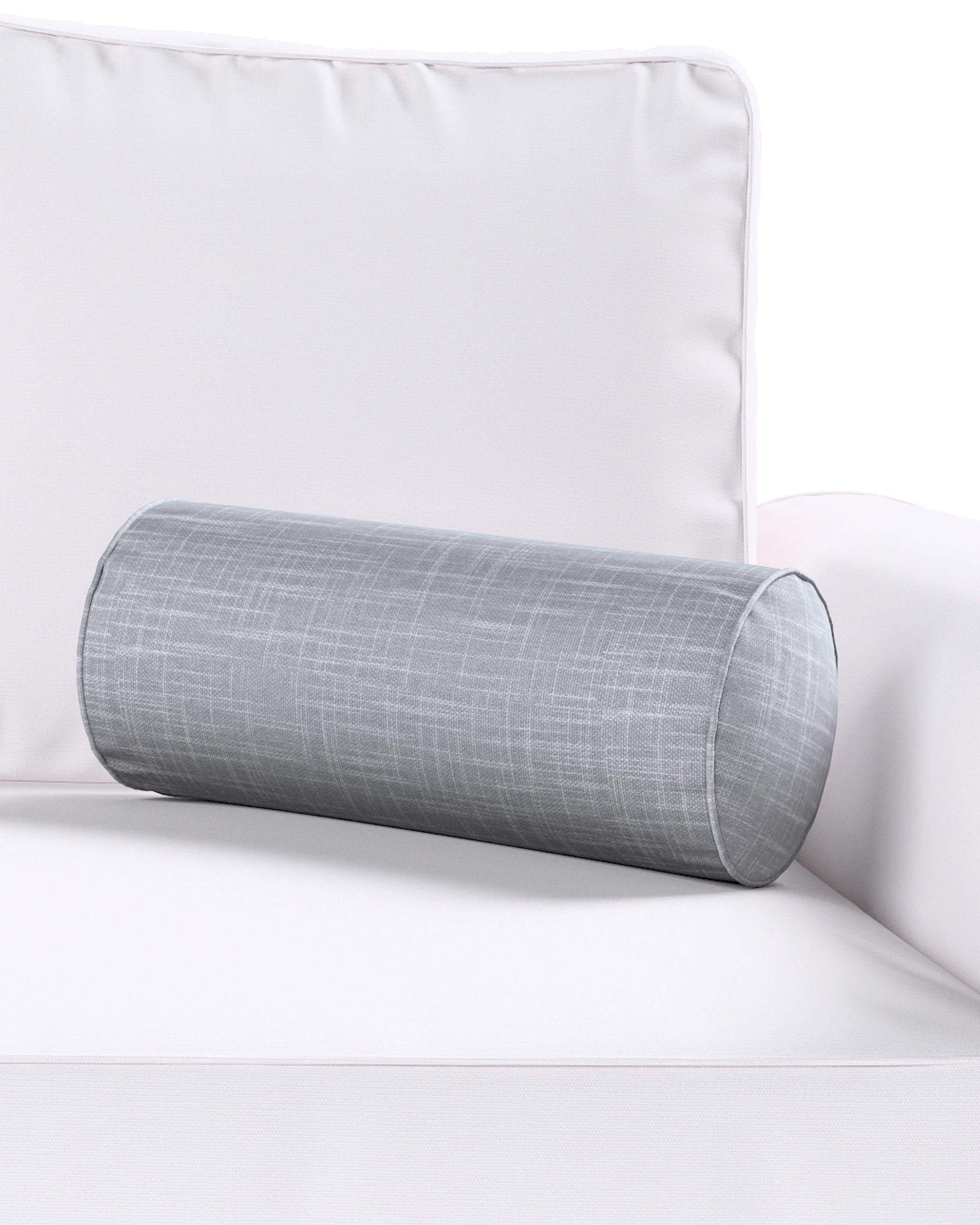 Simple bolster pillow colour grey fabric structured (hover)