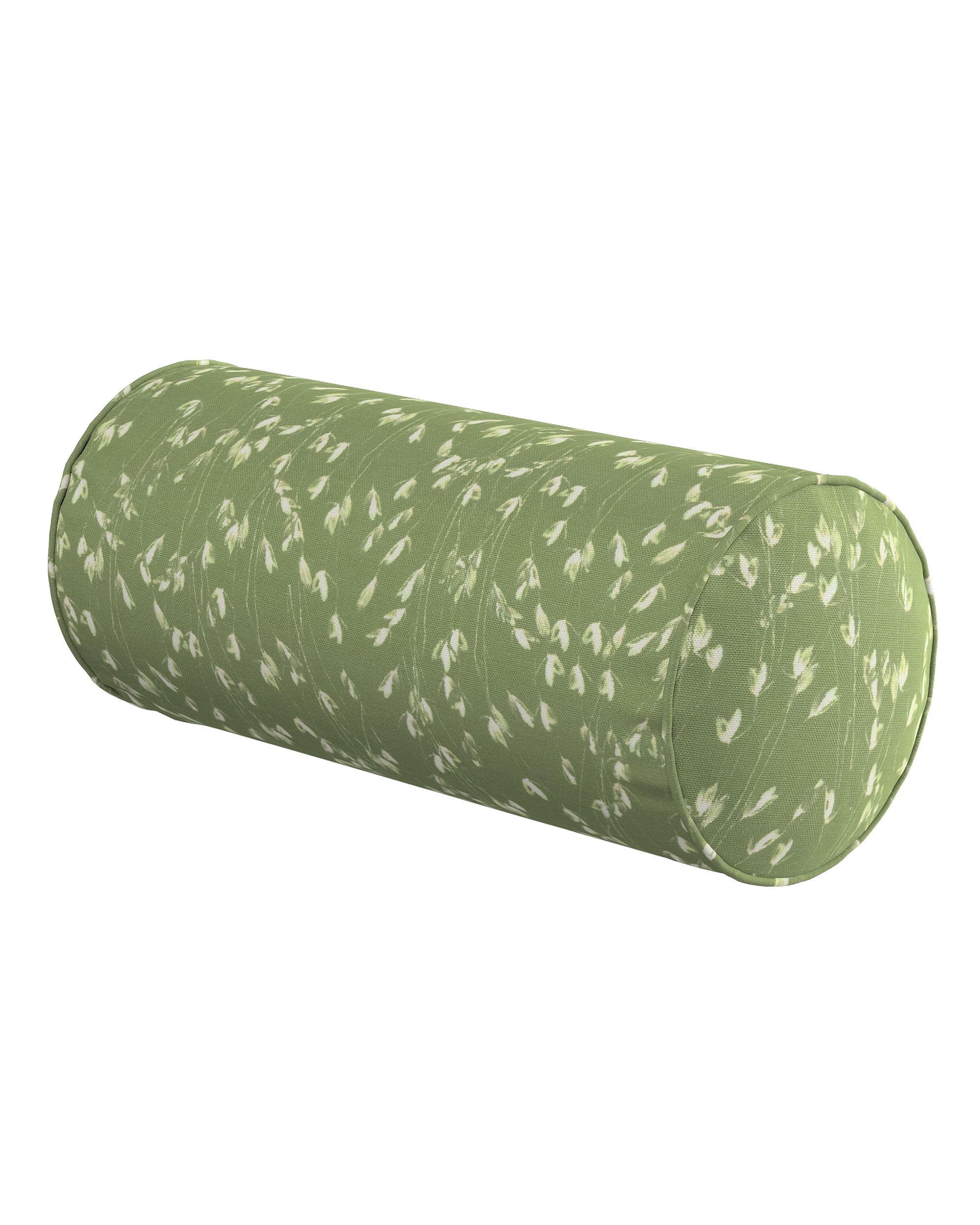 Simple bolster pillow colour green fabric patterned