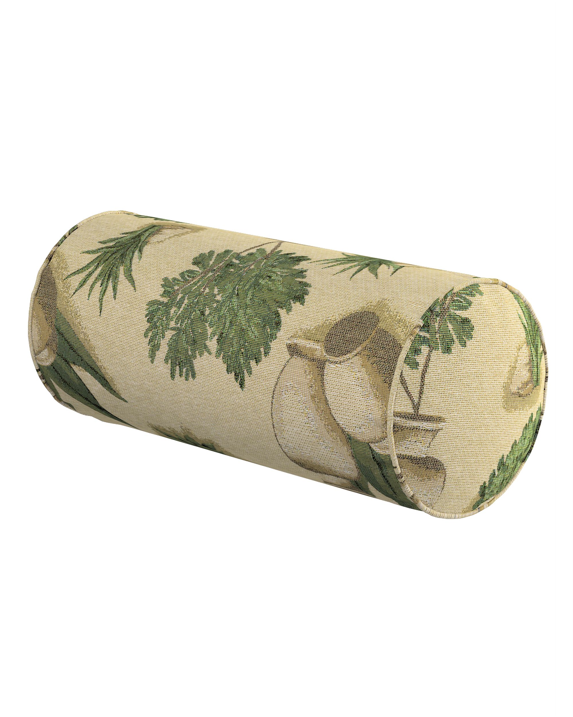 Simple bolster pillow colour beige fabric structured, patterned