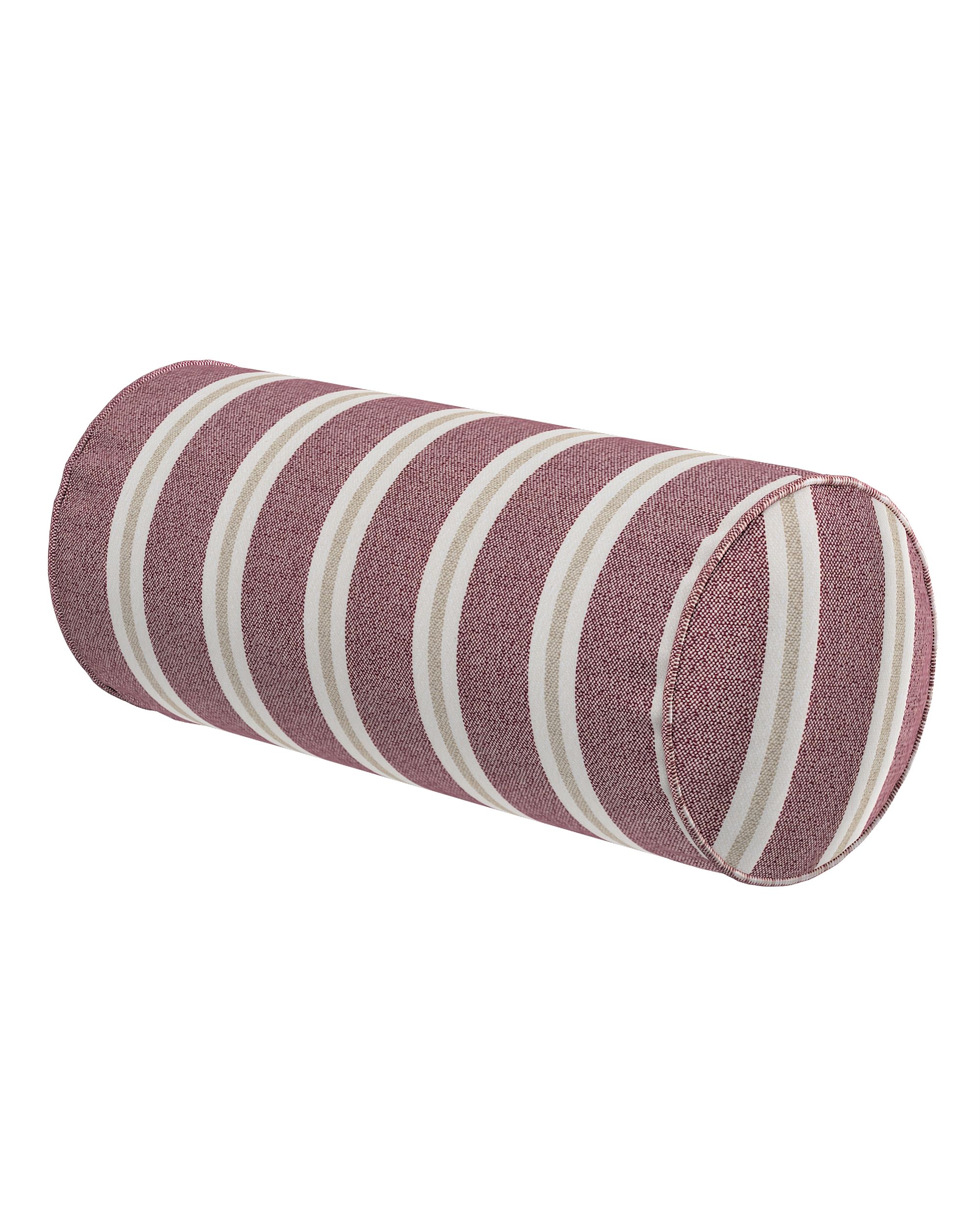 Simple bolster pillow colour red fabric structured, patterned
