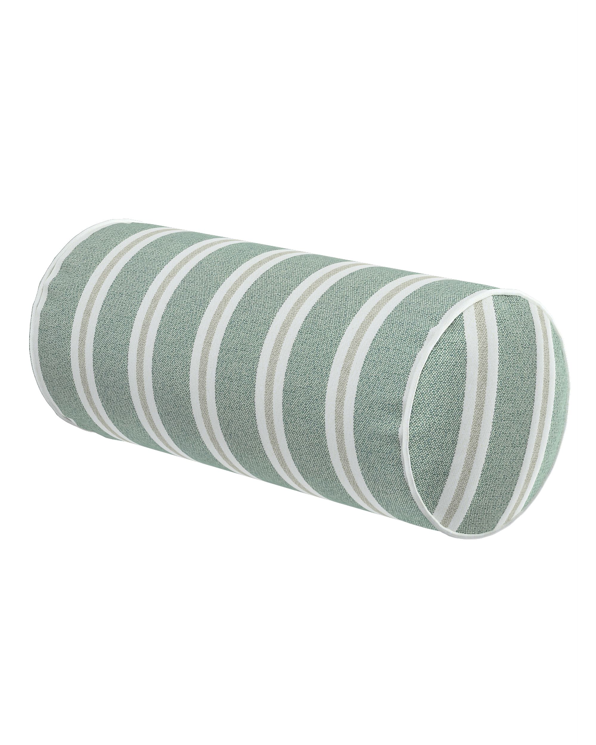 Simple bolster pillow colour green fabric structured, patterned