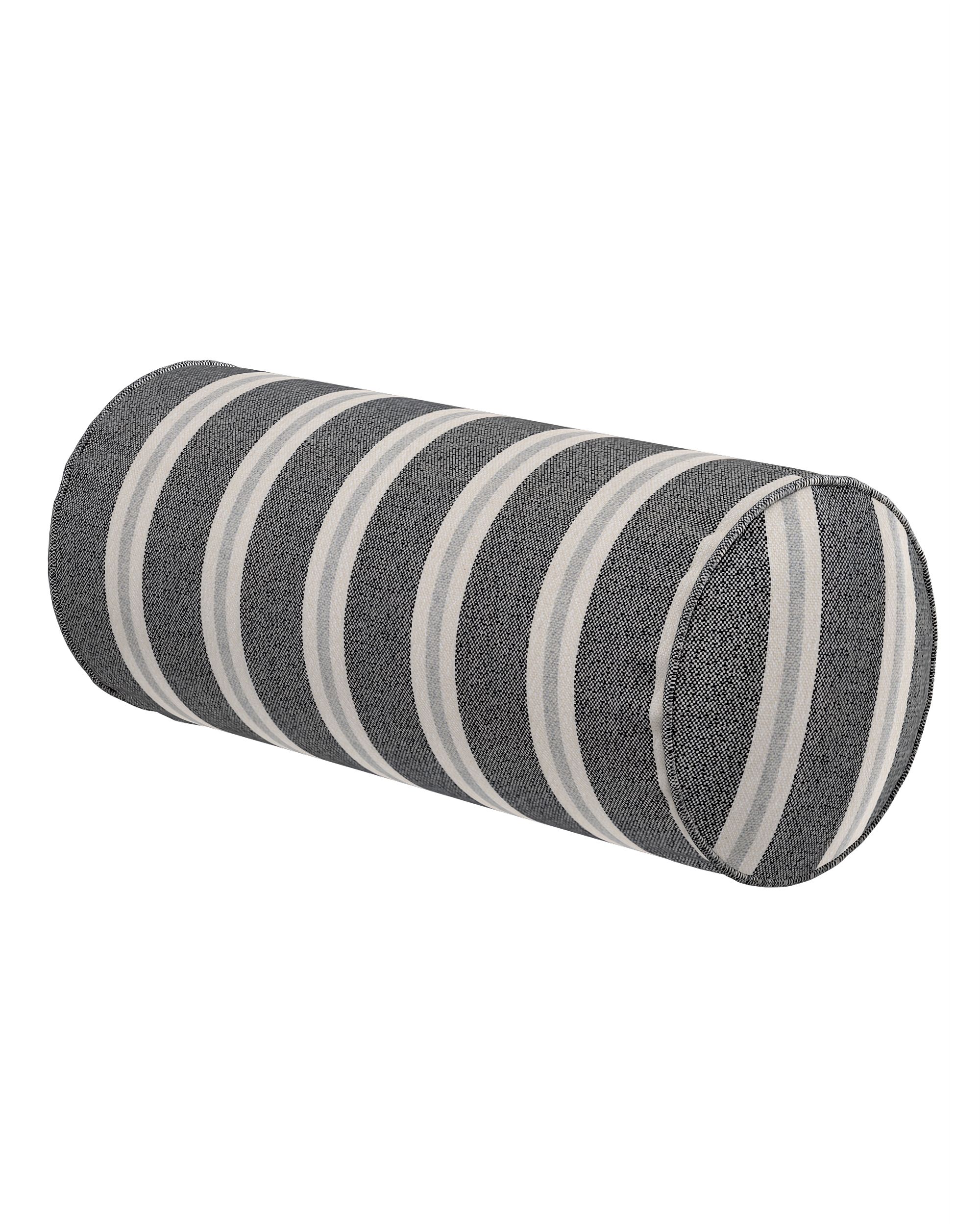 Simple bolster pillow colour black fabric structured, patterned