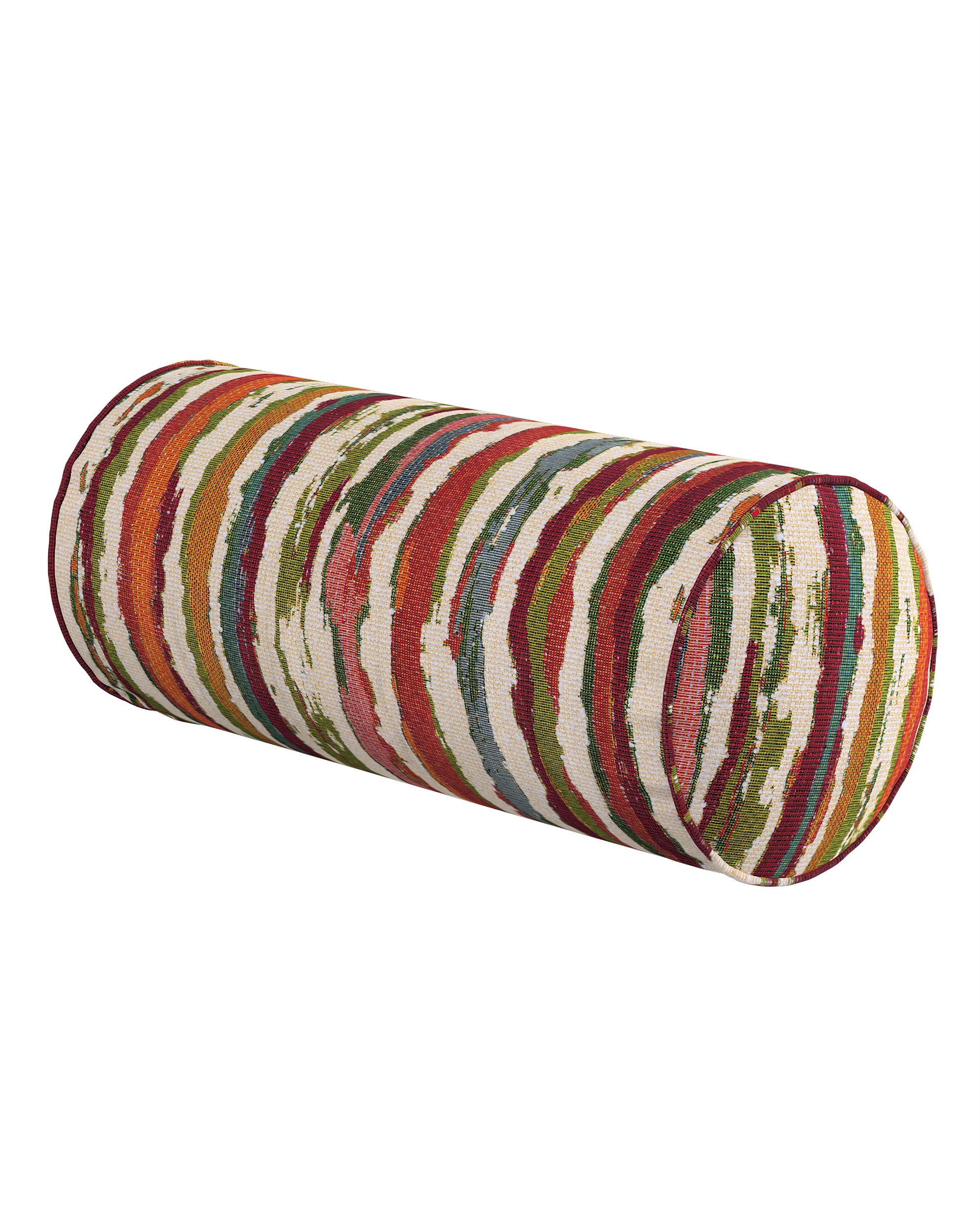 Simple bolster pillow colour multicolour fabric structured, patterned
