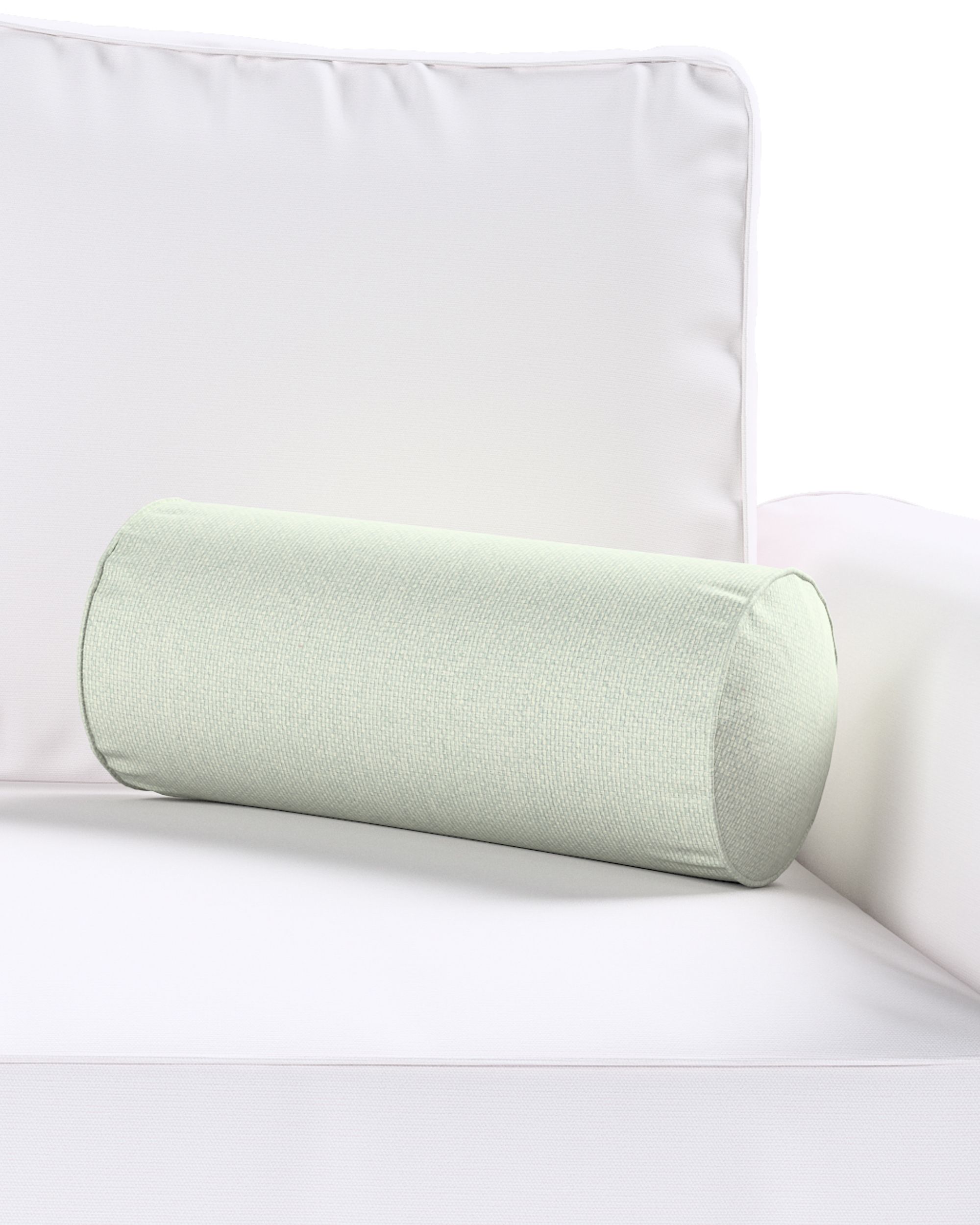 Simple bolster pillow colour blue fabric structured (hover)