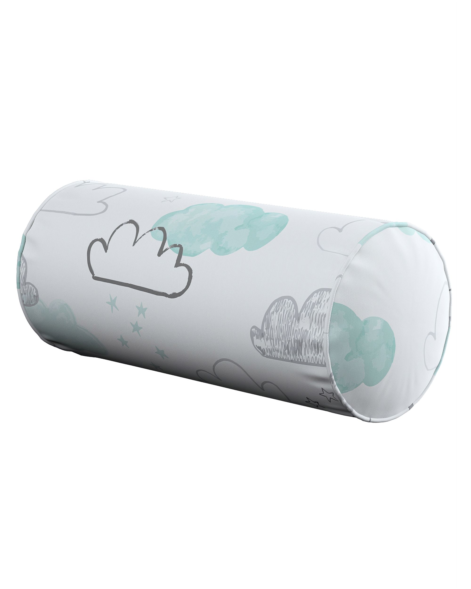 Simple bolster pillow colour white fabric patterned