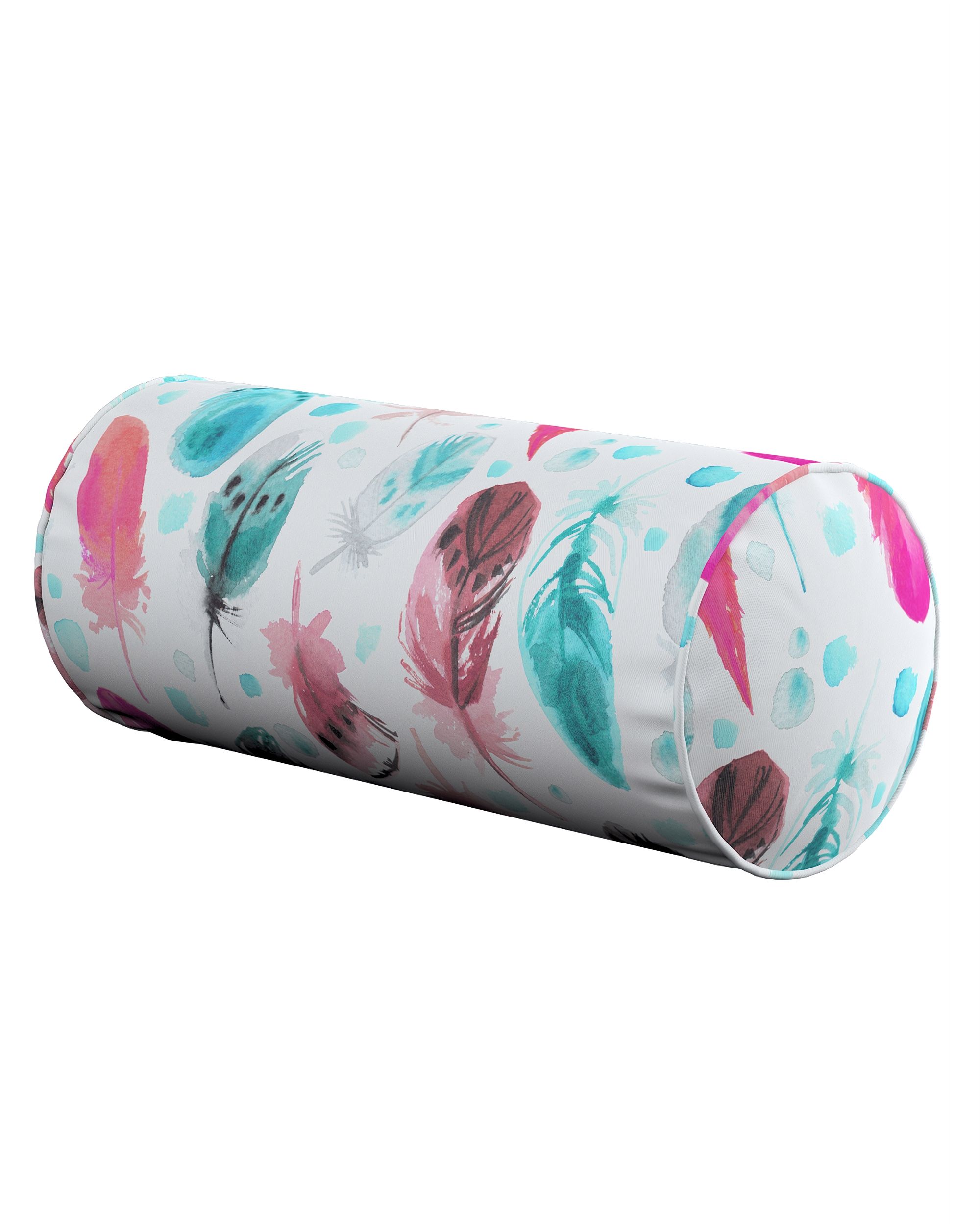 Simple bolster pillow colour blue fabric patterned