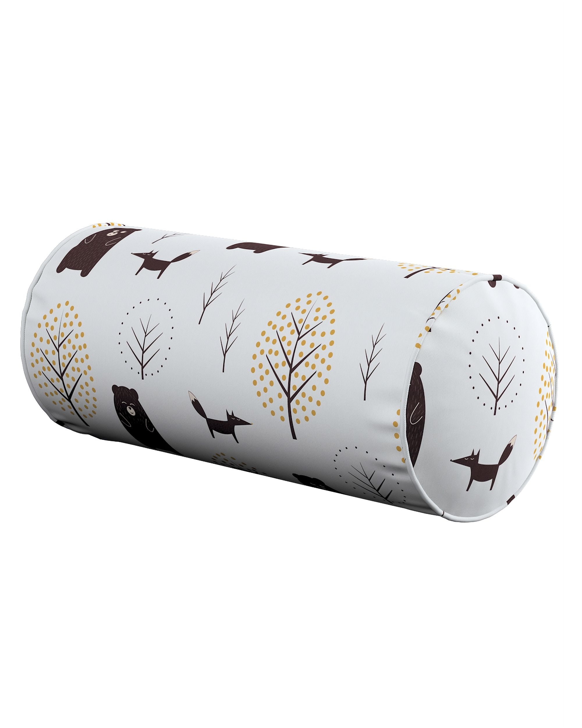 Simple bolster pillow colour brown fabric patterned