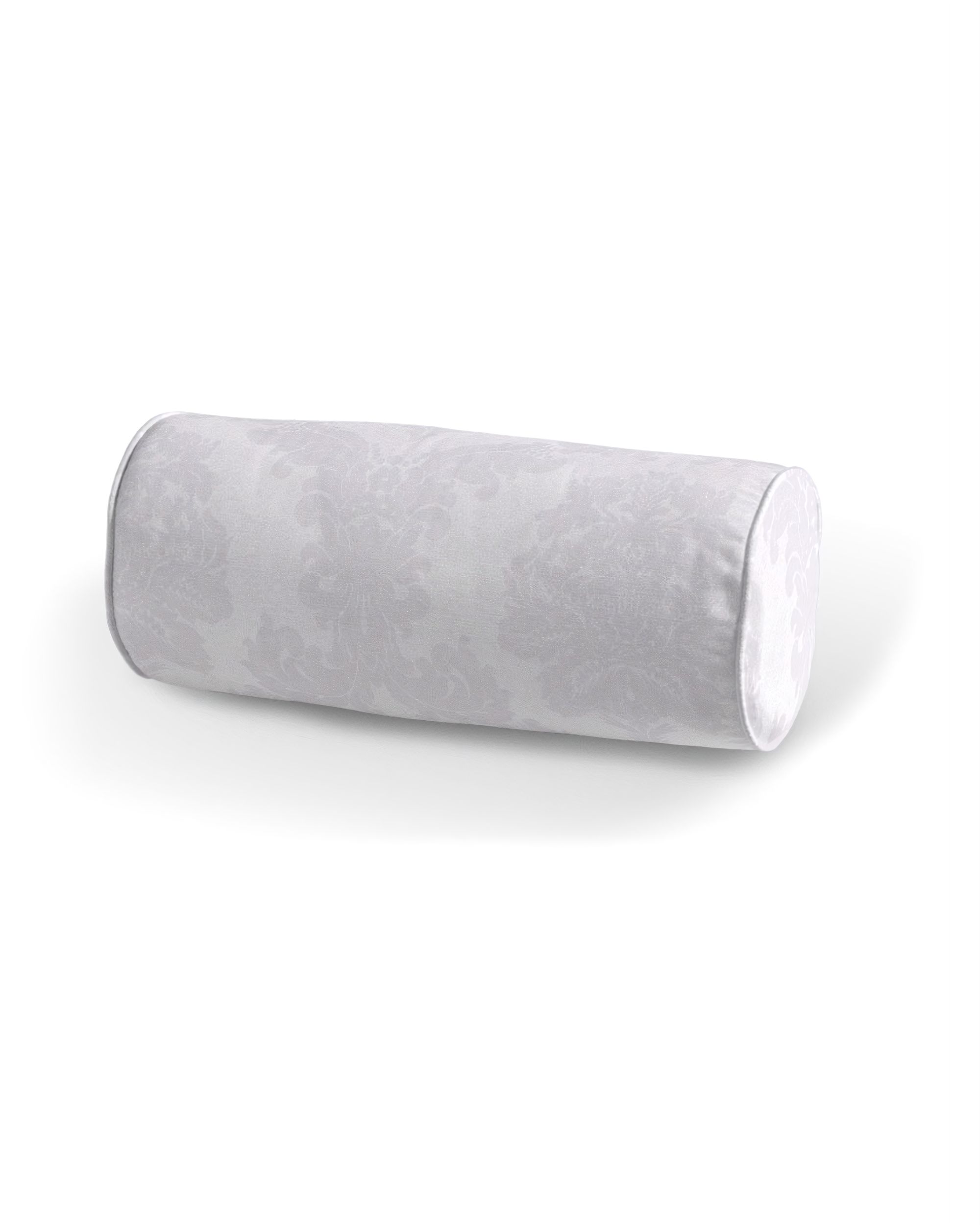 Simple bolster pillow colour white fabric gloss, structured, patterned