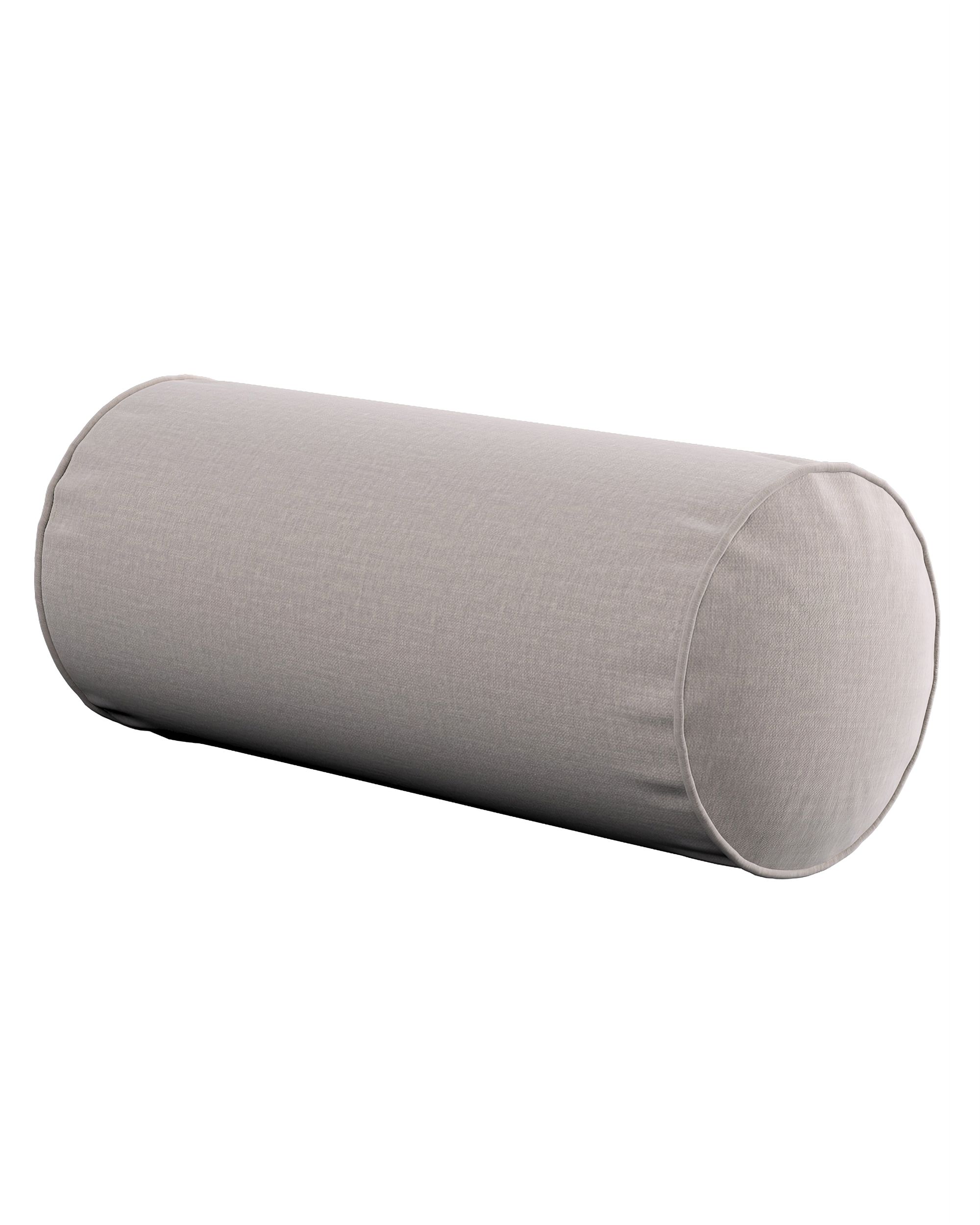 Simple bolster pillow colour beige fabric velvet