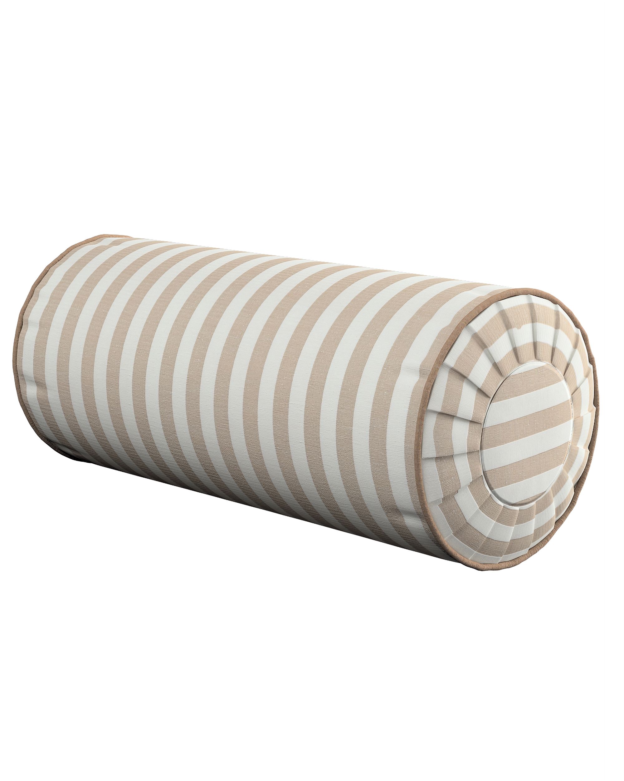 Bolster pillow with pleats colour beige fabric patterned