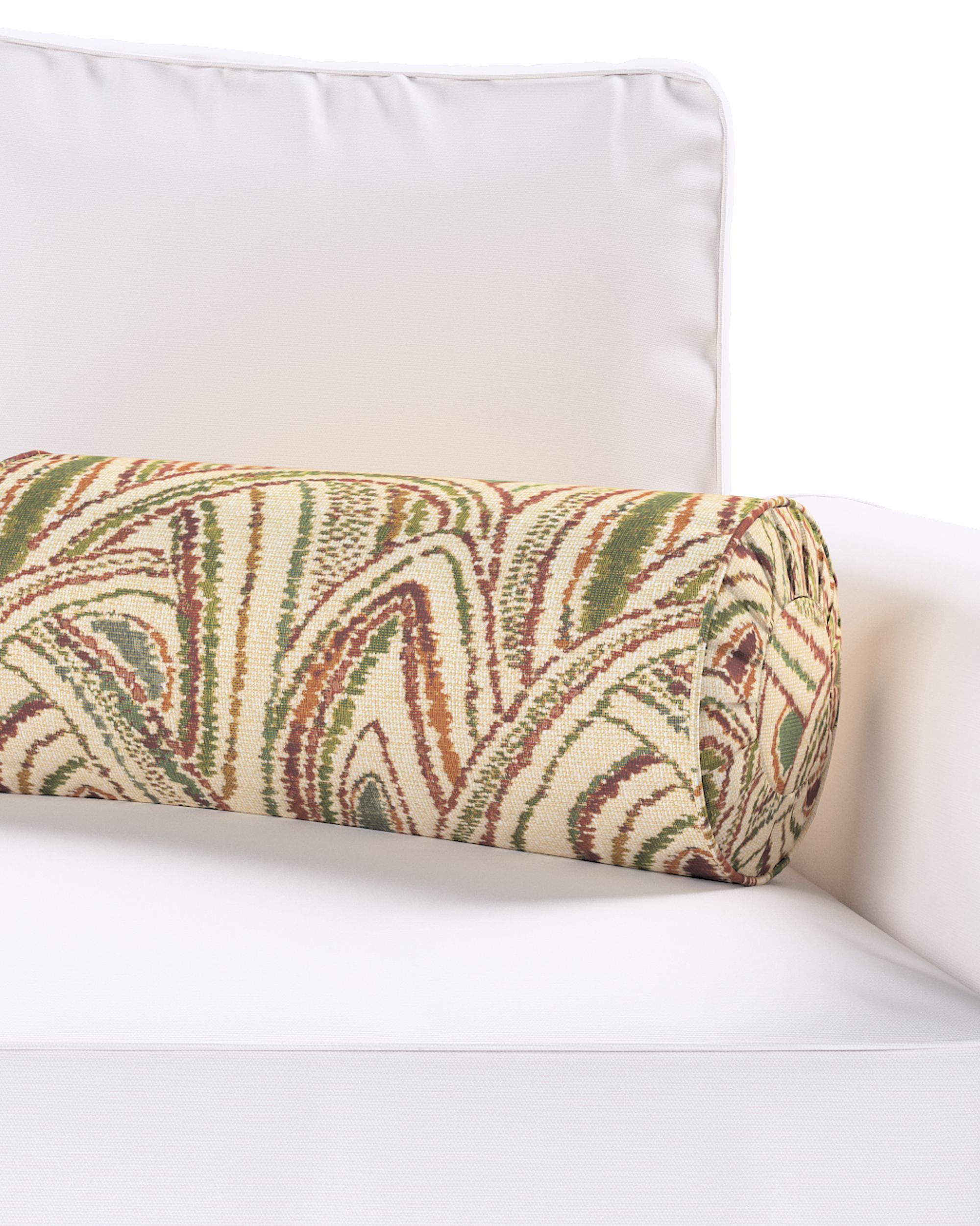 Bolster pillow with pleats colour multicolour fabric structured, patterned (hover)