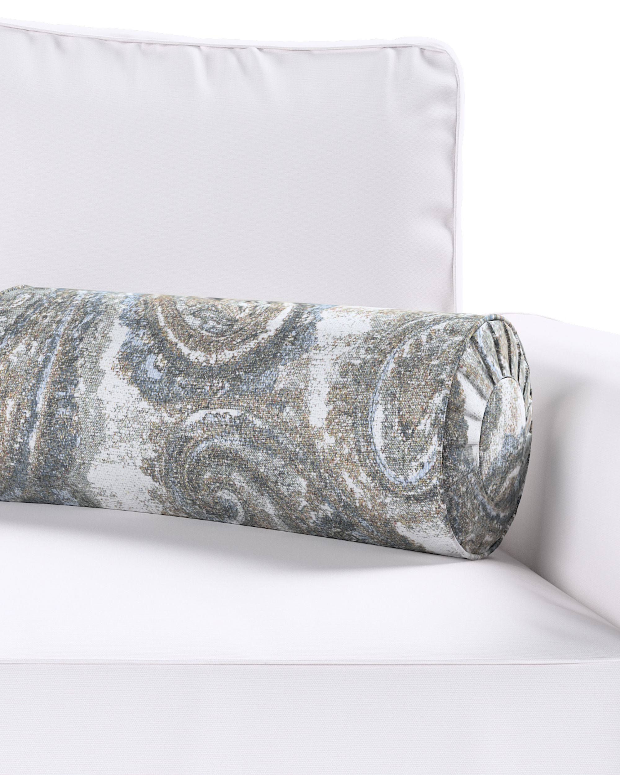 Bolster pillow with pleats colour multicolour fabric structured, patterned (hover)