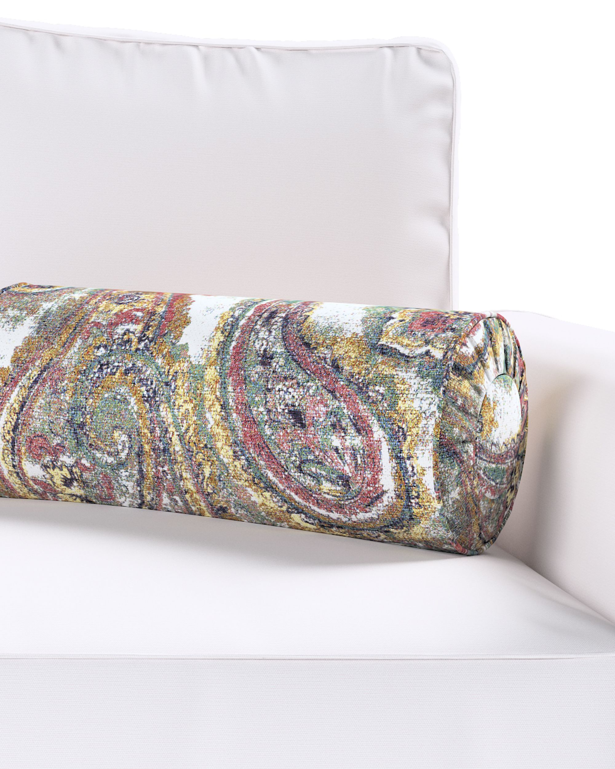 Bolster pillow with pleats colour multicolour fabric structured, patterned (hover)