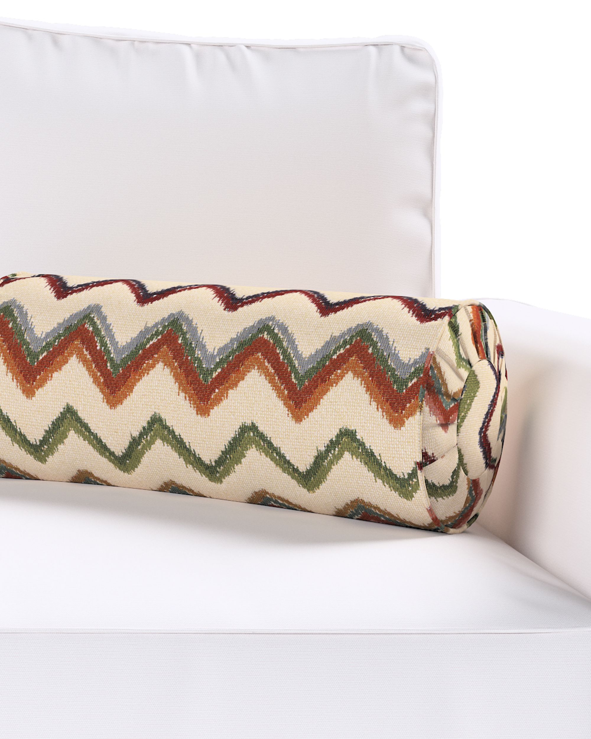 Bolster pillow with pleats colour multicolour fabric structured, patterned (hover)