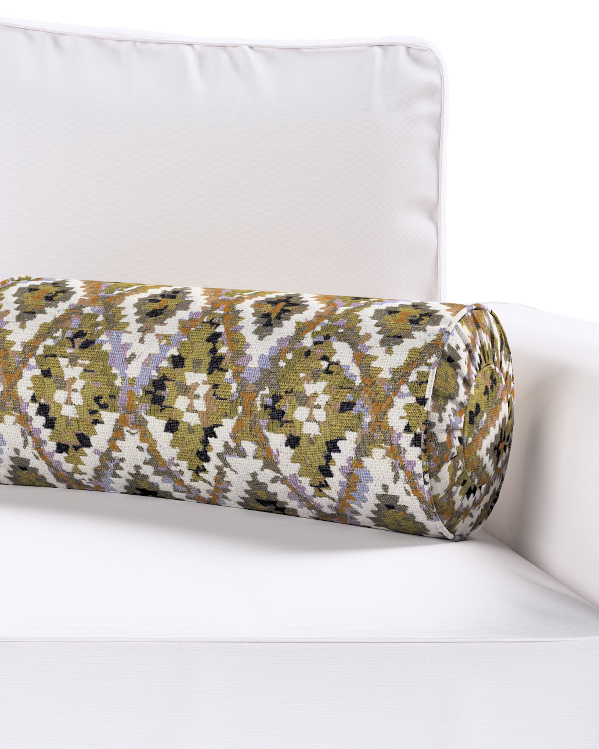 Bolster pillow with pleats colour multicolour fabric structured, patterned (hover)