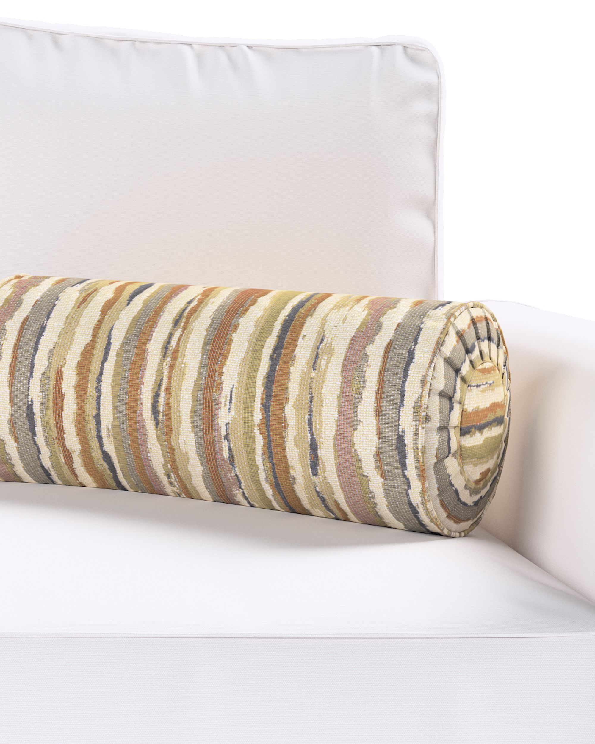 Bolster pillow with pleats colour beige fabric structured, patterned (hover)