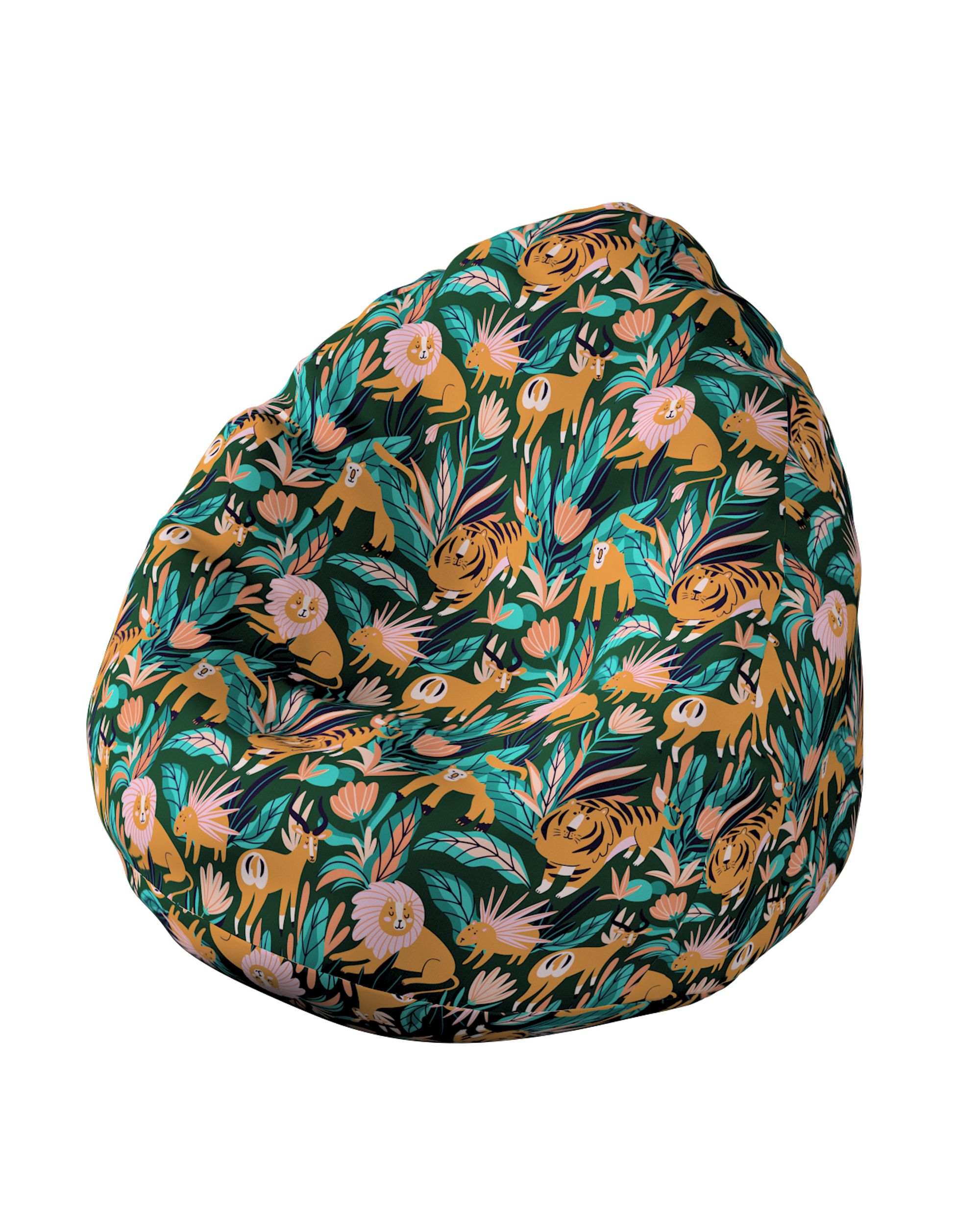 Beanbag colour orange fabric patterned