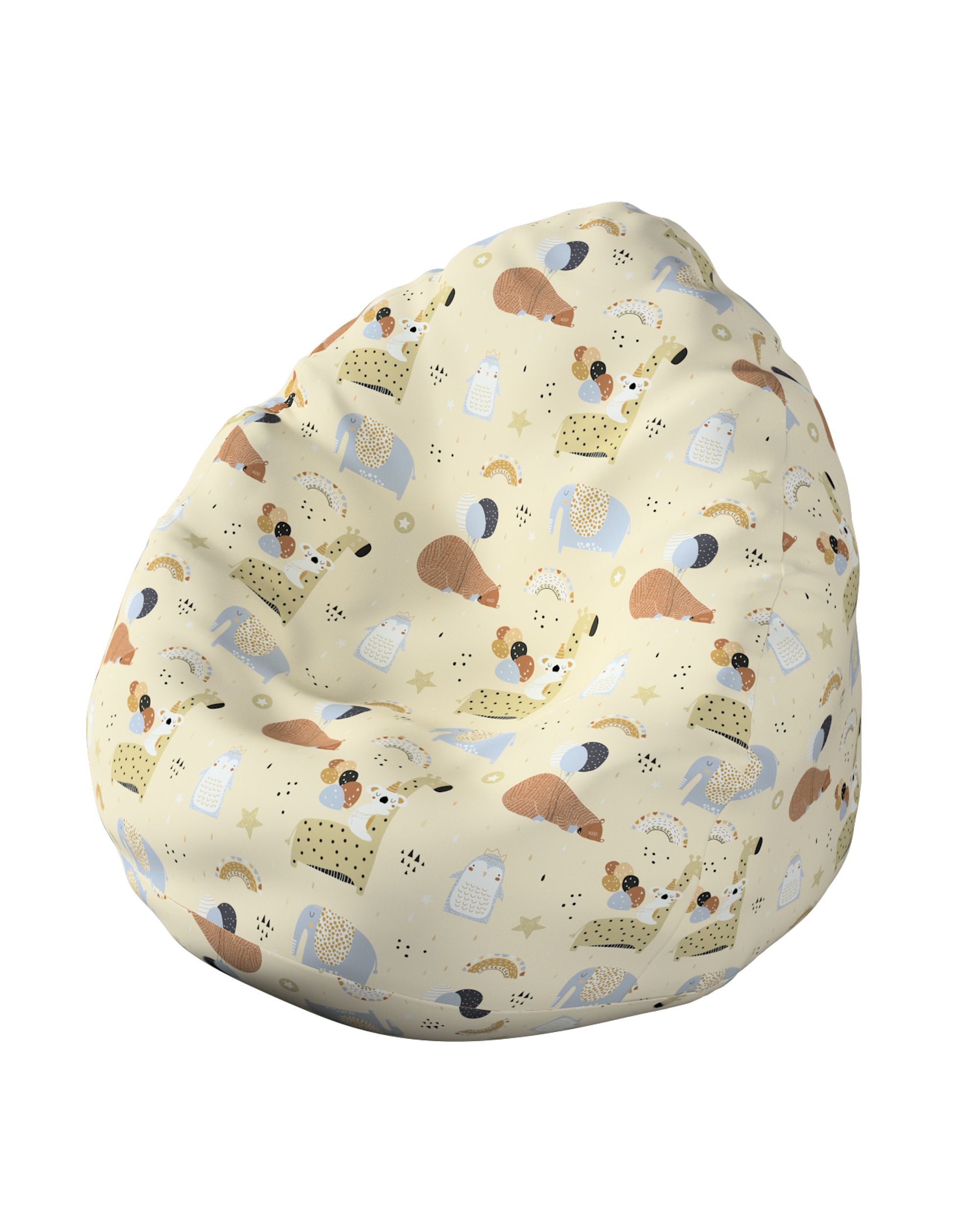 Beanbag colour beige fabric patterned