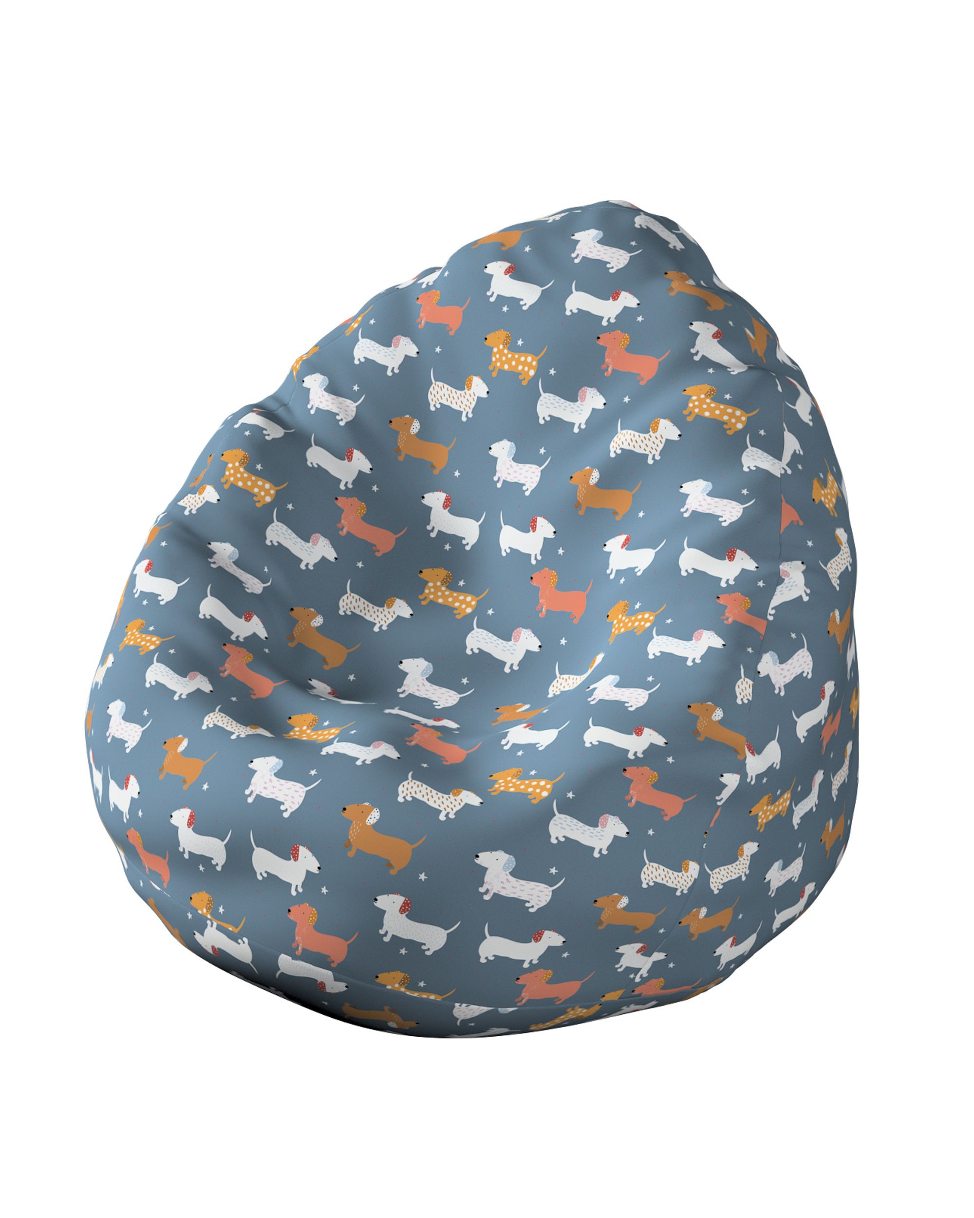 Beanbag colour blue fabric patterned